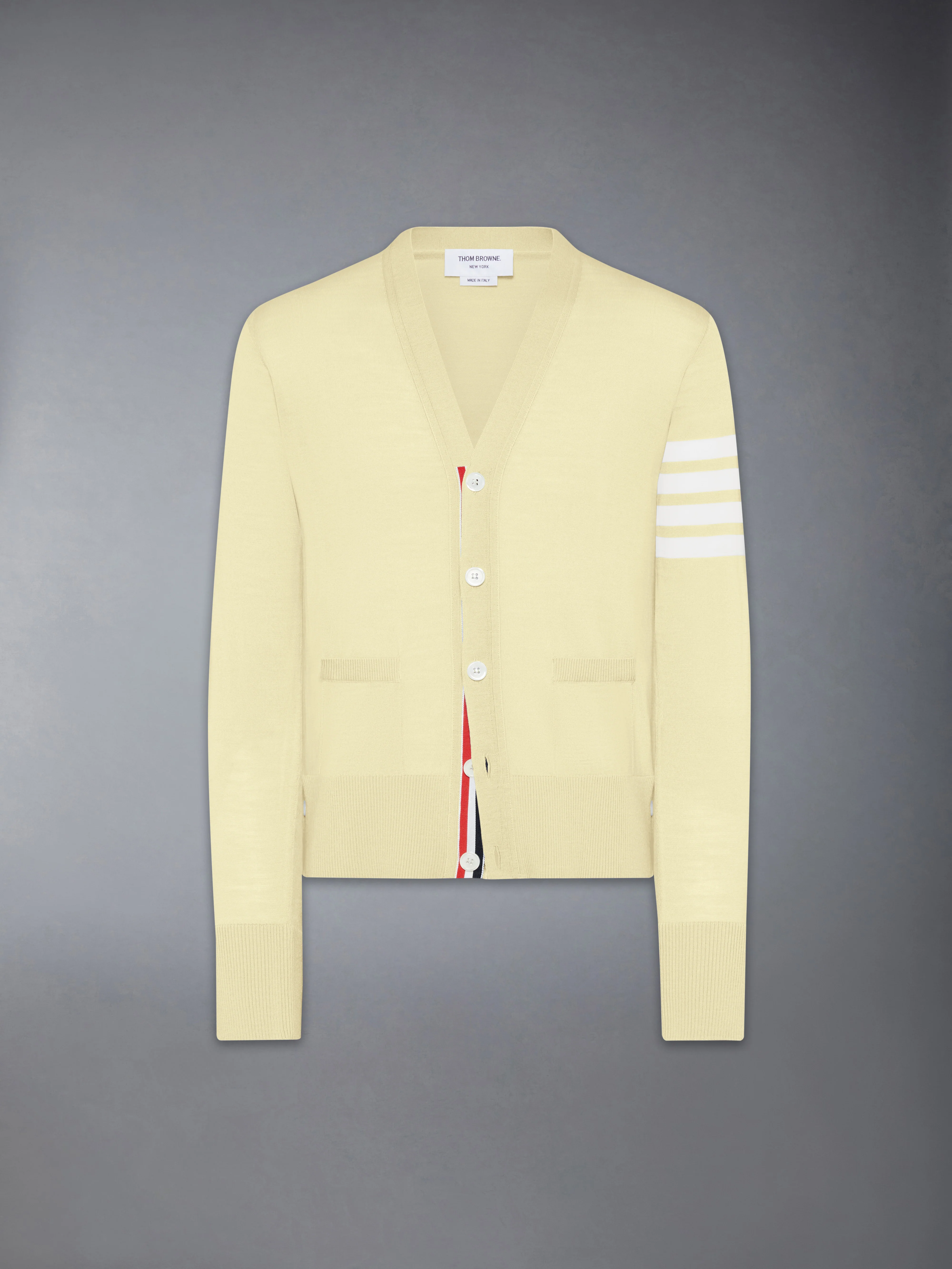 MERINO WOOL 4-BAR CLASSIC V-NECK CARDIGAN - Image 6