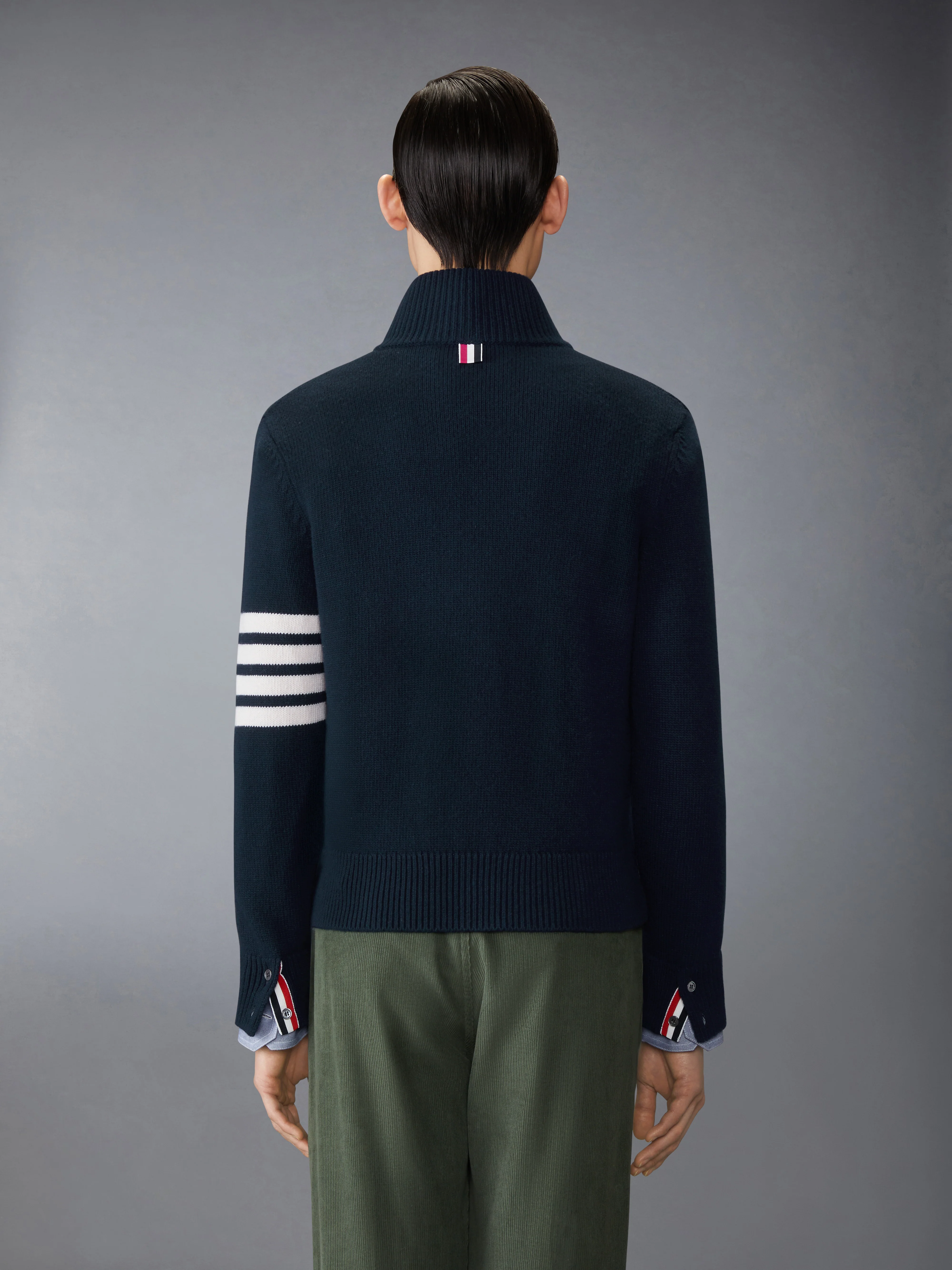 MERINO WOOL 4-BAR FUNNEL NECK PULLOVER - Image 2