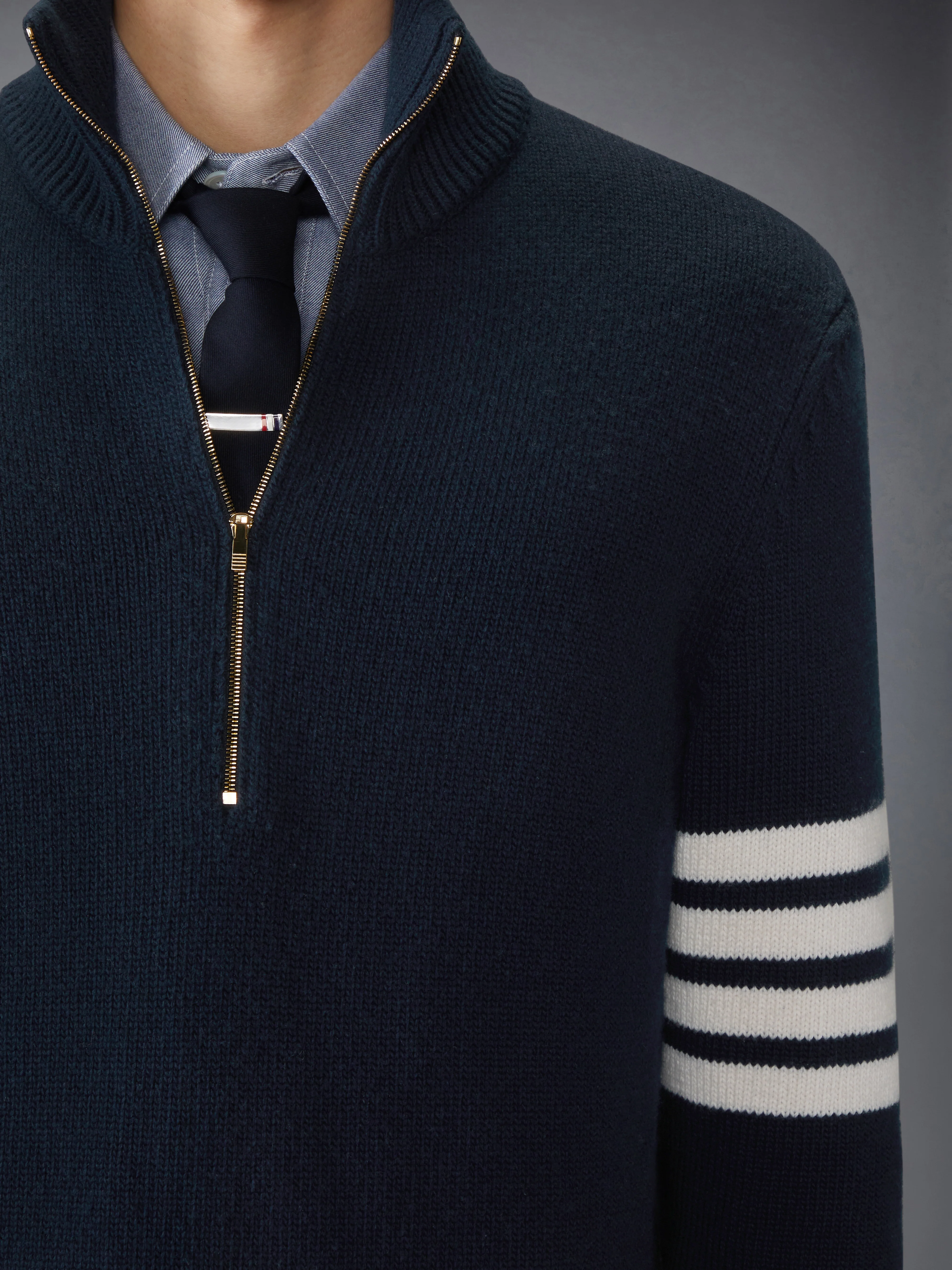 MERINO WOOL 4-BAR FUNNEL NECK PULLOVER - Image 6