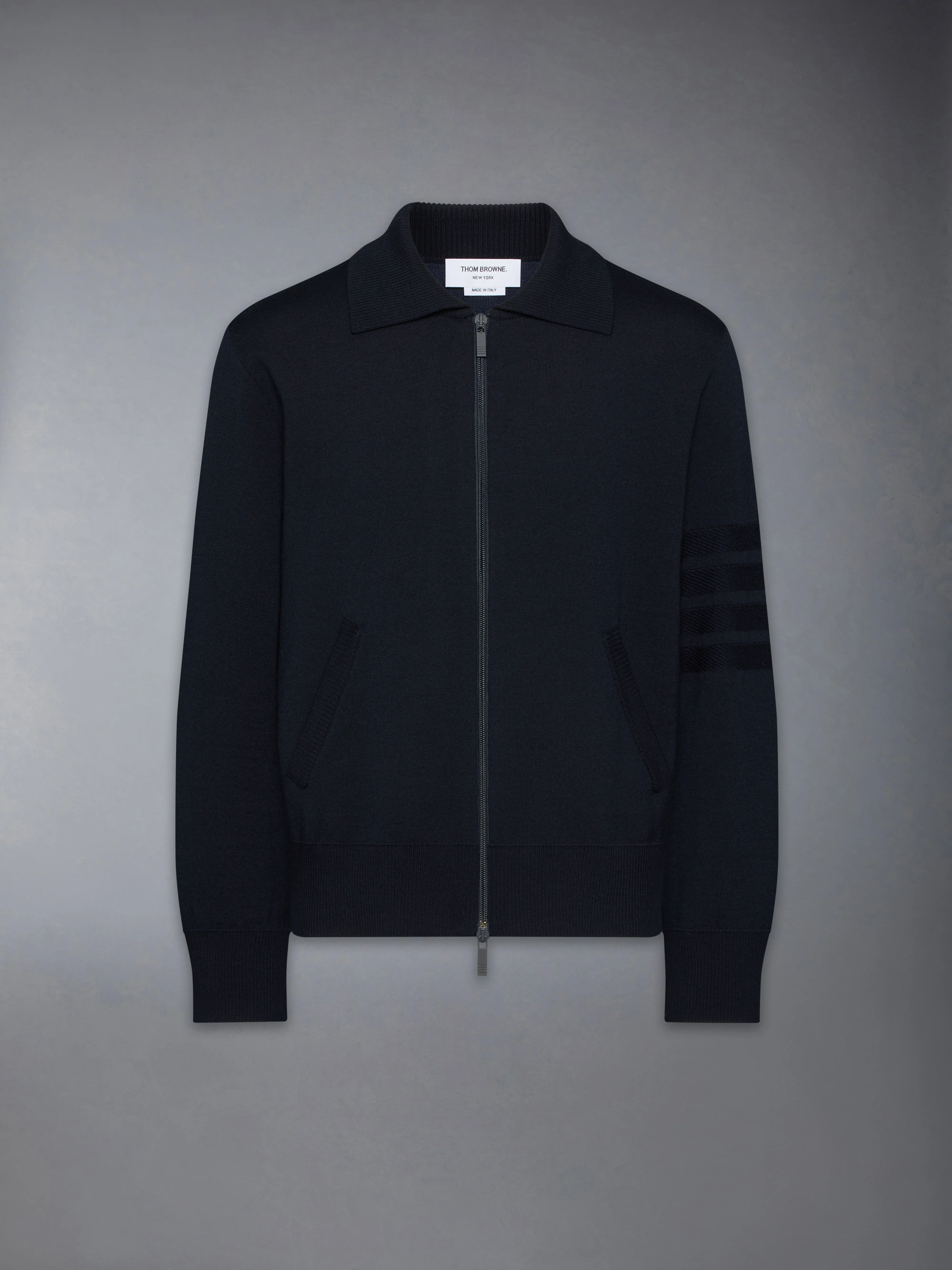 MERINO WOOL DOUBLE FACE 4-BAR ZIP UP CARDIGAN - Image 6