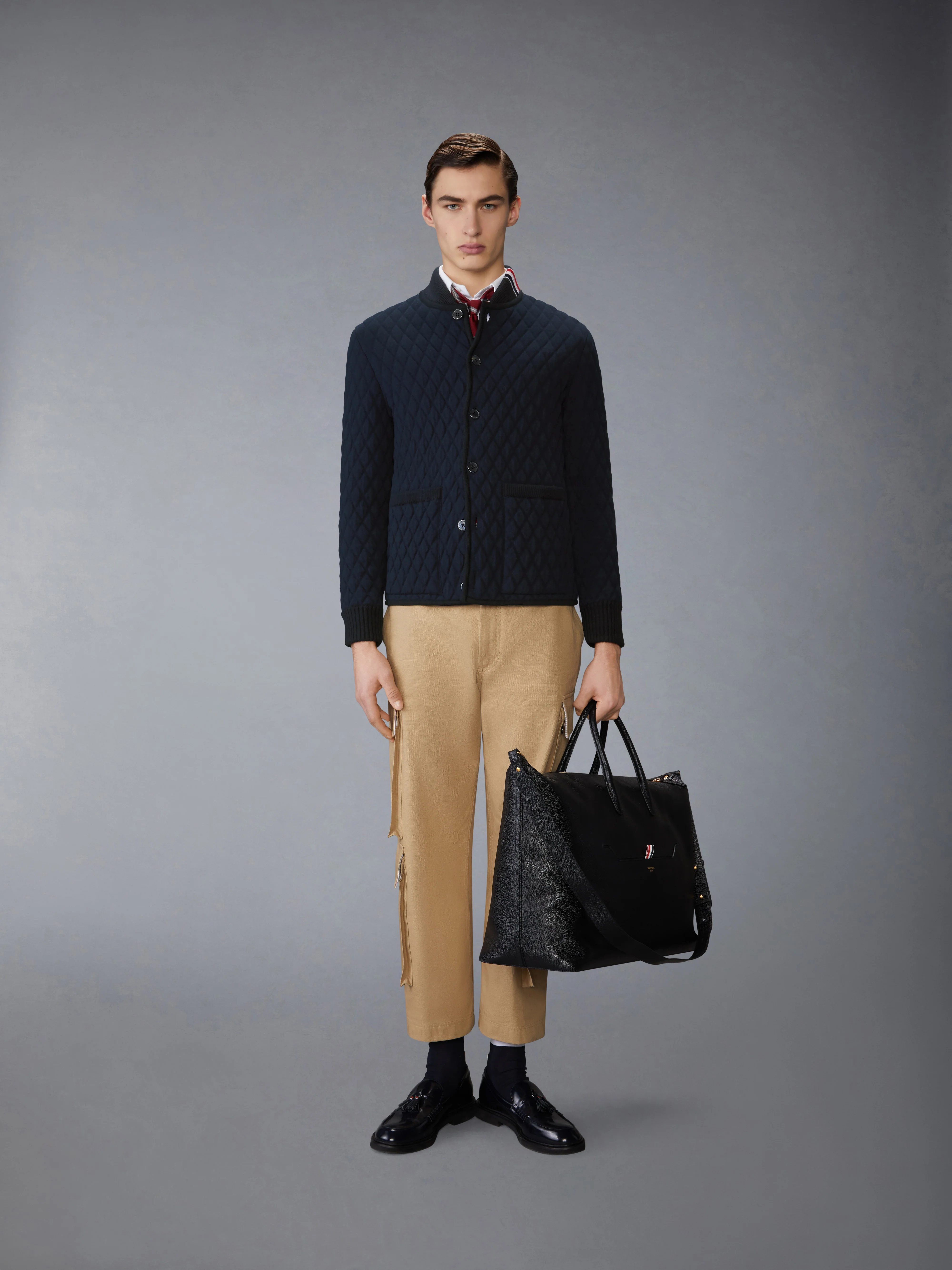 MERINO WOOL INTARSIA JACQUARD WORK JACKET - Image 3