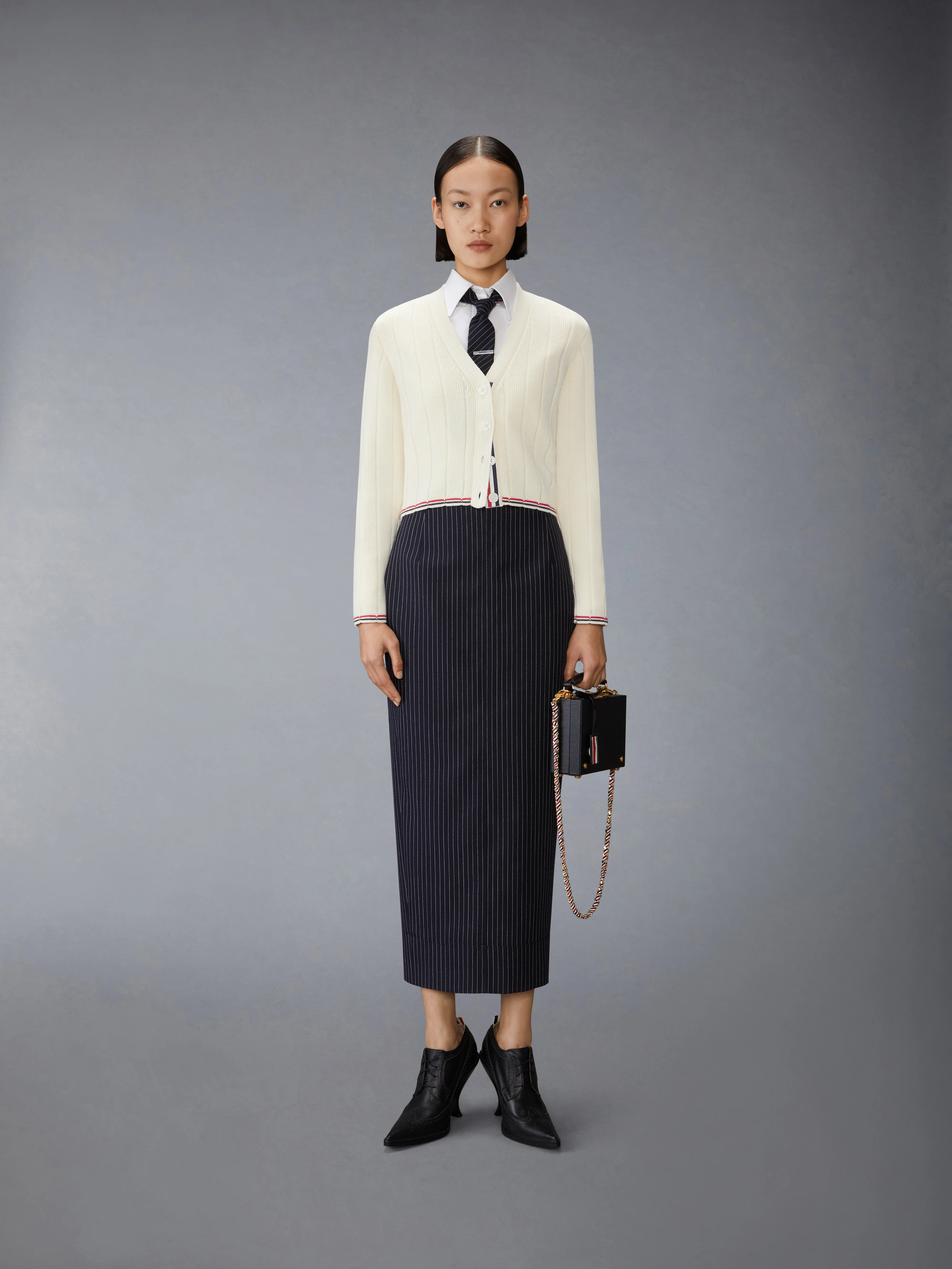 MERINO WOOL V NECK CARDIGAN - Image 3