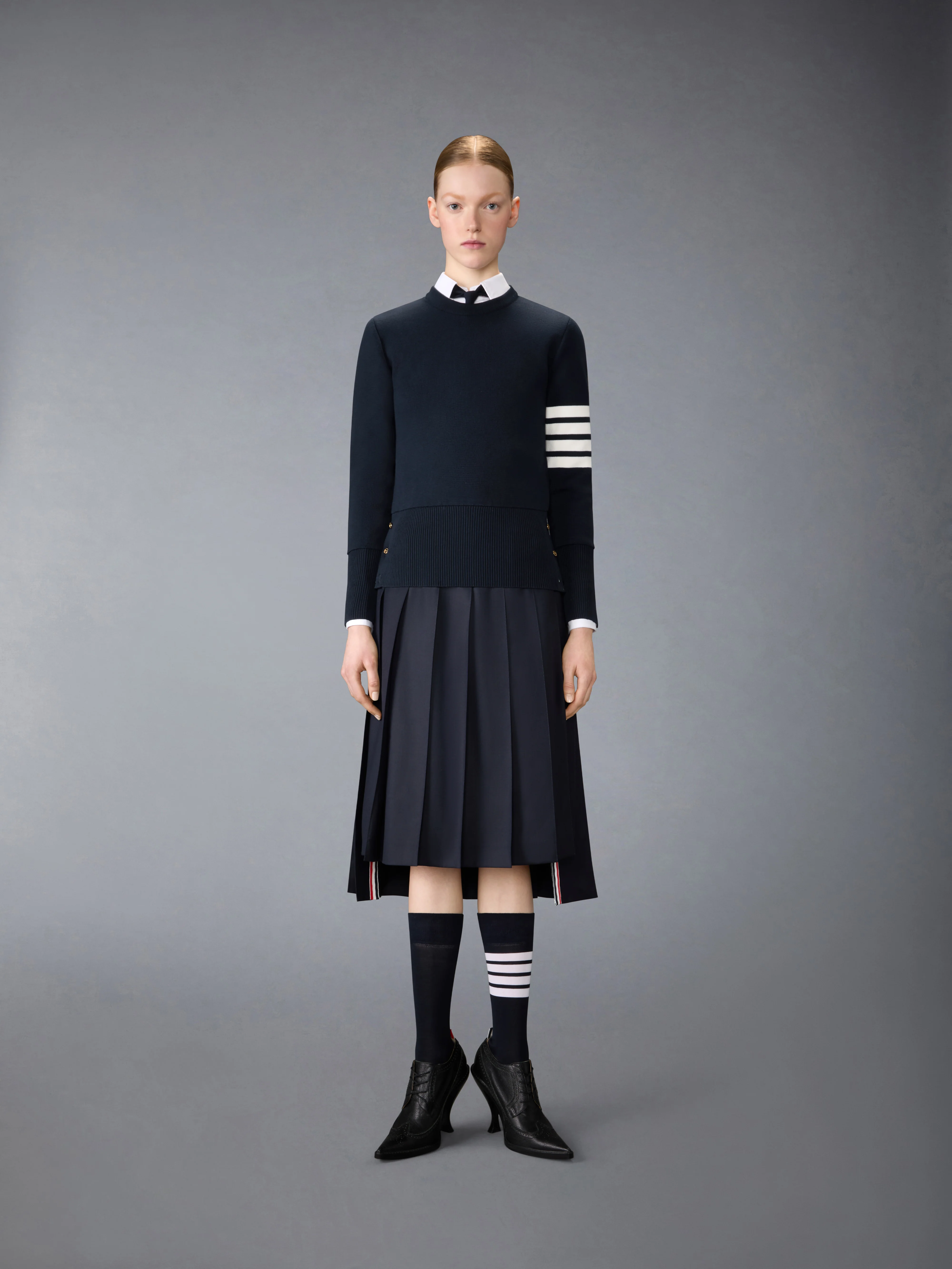 MILANO STITCH COTTON CREPE 4-BAR PULLOVER - Image 2