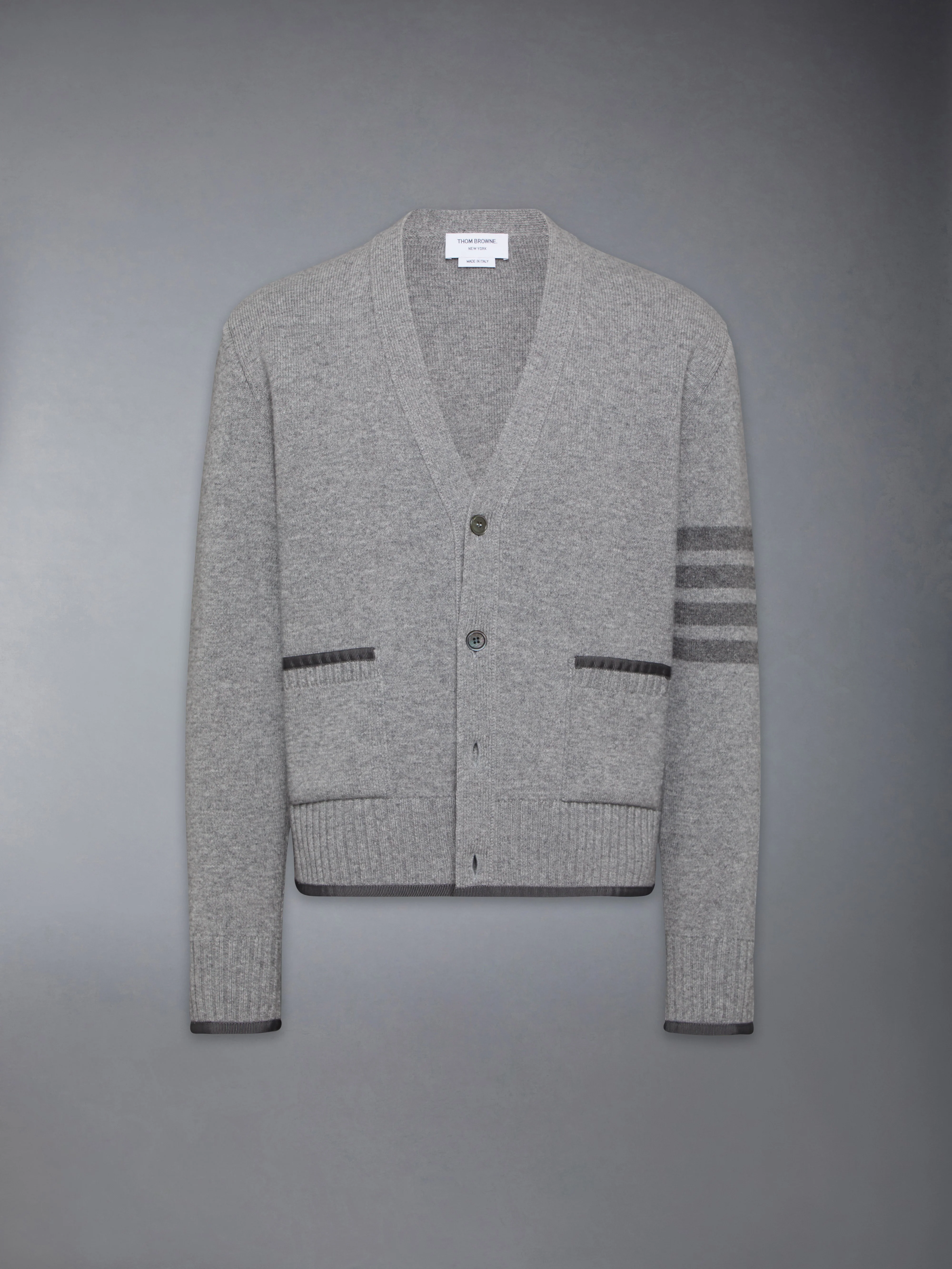 MILANO STITCH MERINO WOOL 4-BAR V NECK CARDIGAN - Image 6