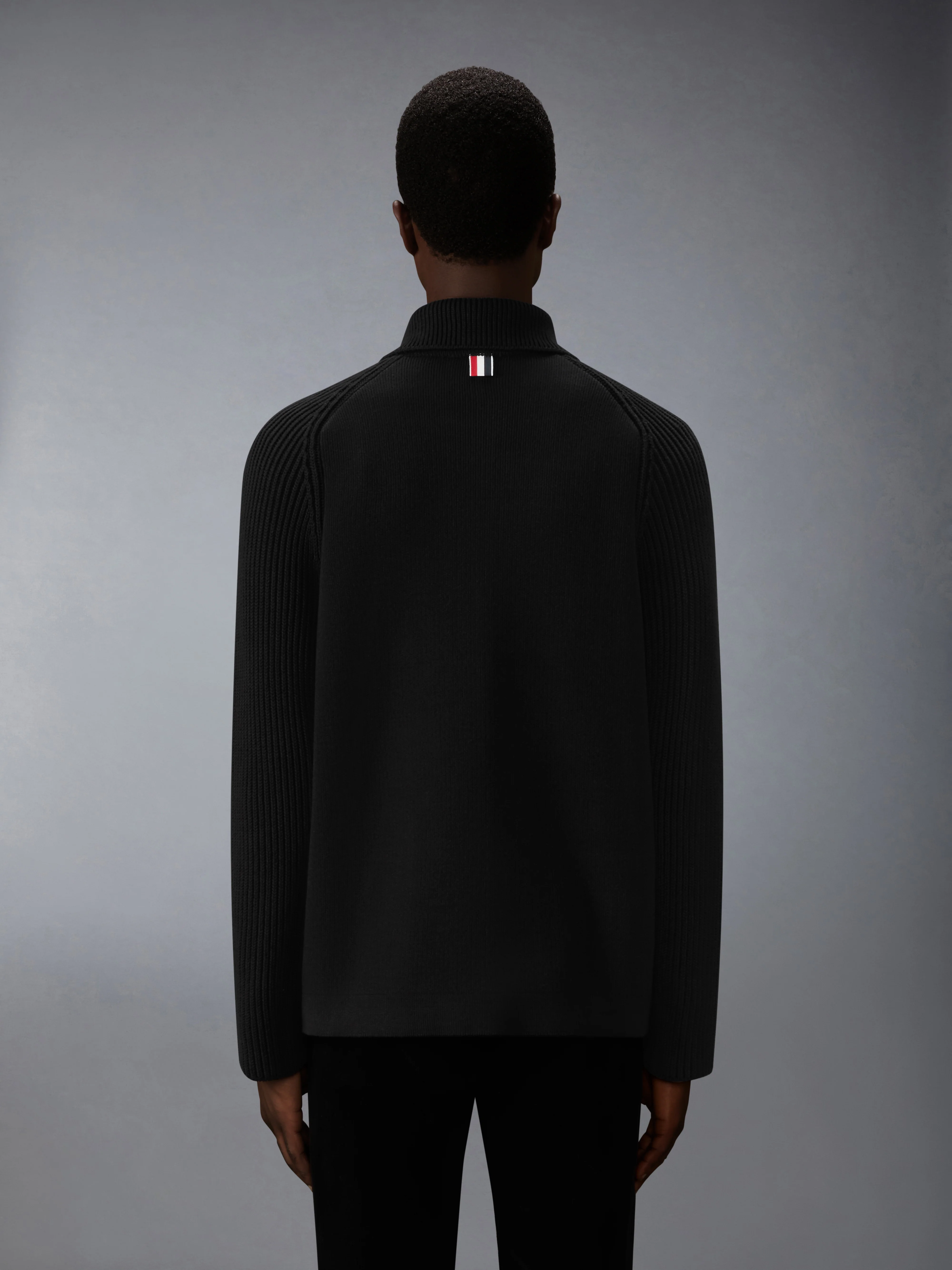 MIXED STITCH COTTON CASHMERE ZIP UP JACKET - Image 2