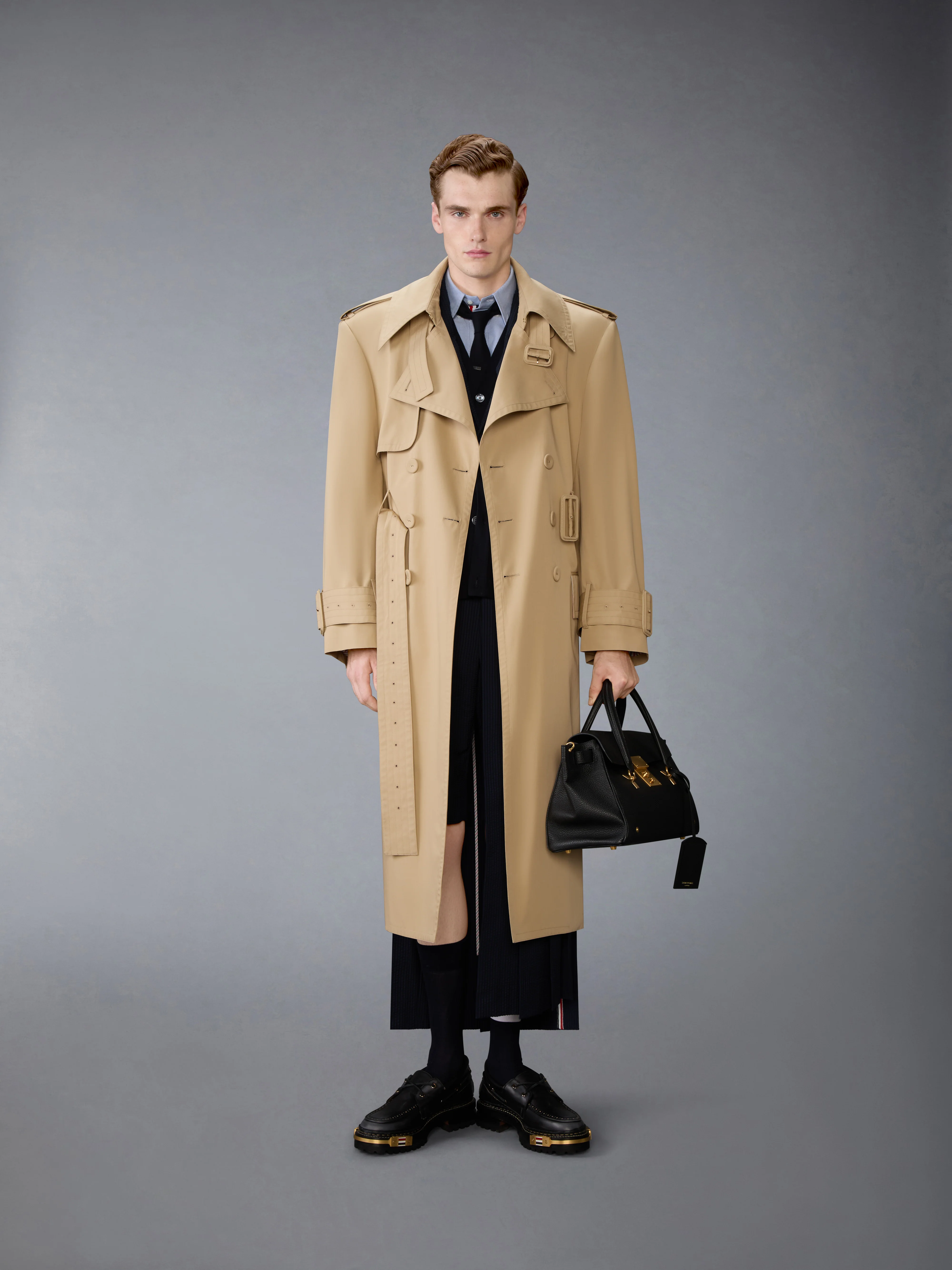 OVERSIZED COTTON SUITING TRENCH COAT - Image 4