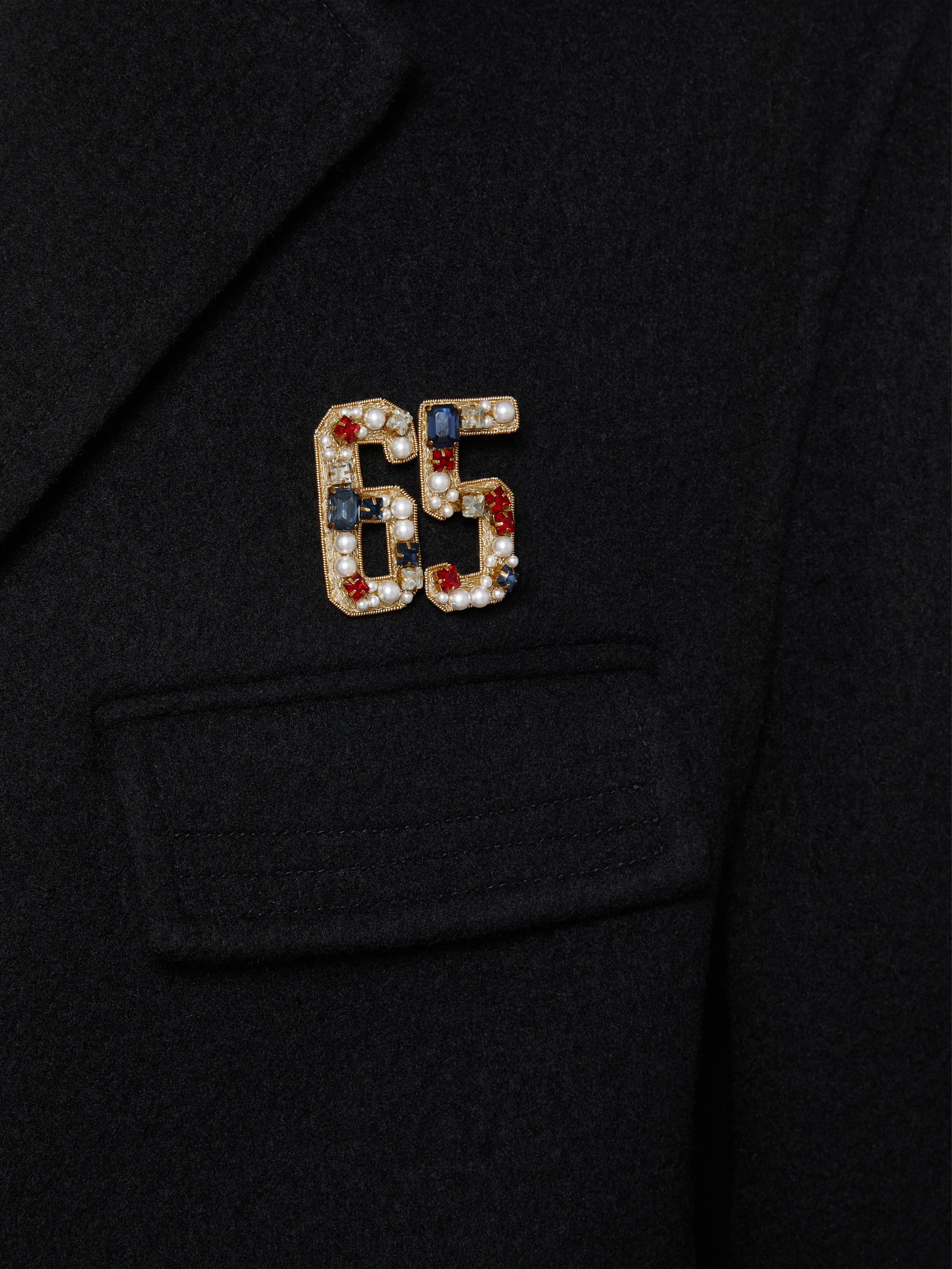 PEARL CRYSTAL BULLION EMBROIDERY 65 BROOCH - Image 3