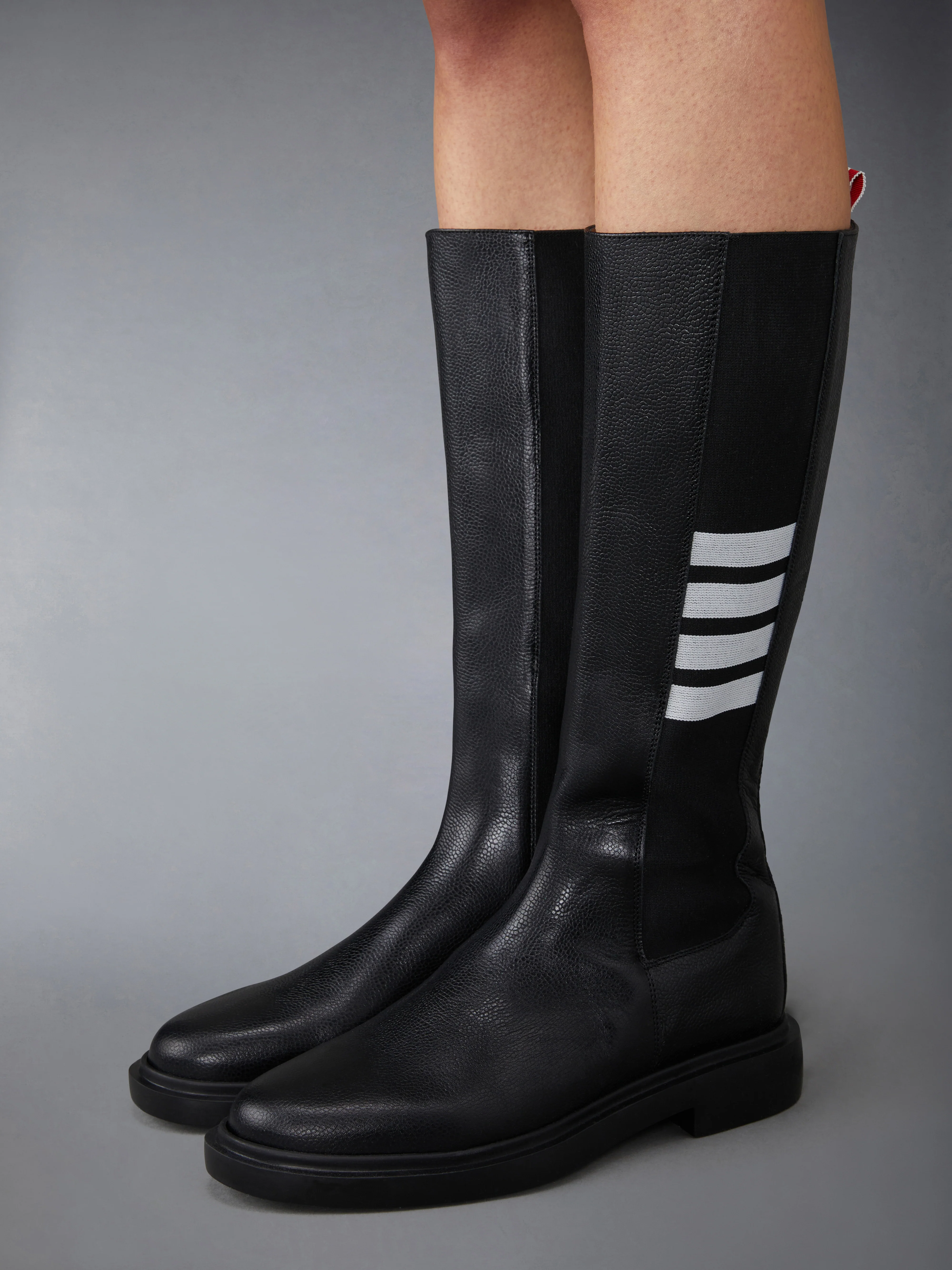 PEBBLE GRAIN 4-BAR KNEE HIGH CHELSEA BOOT - Image 4