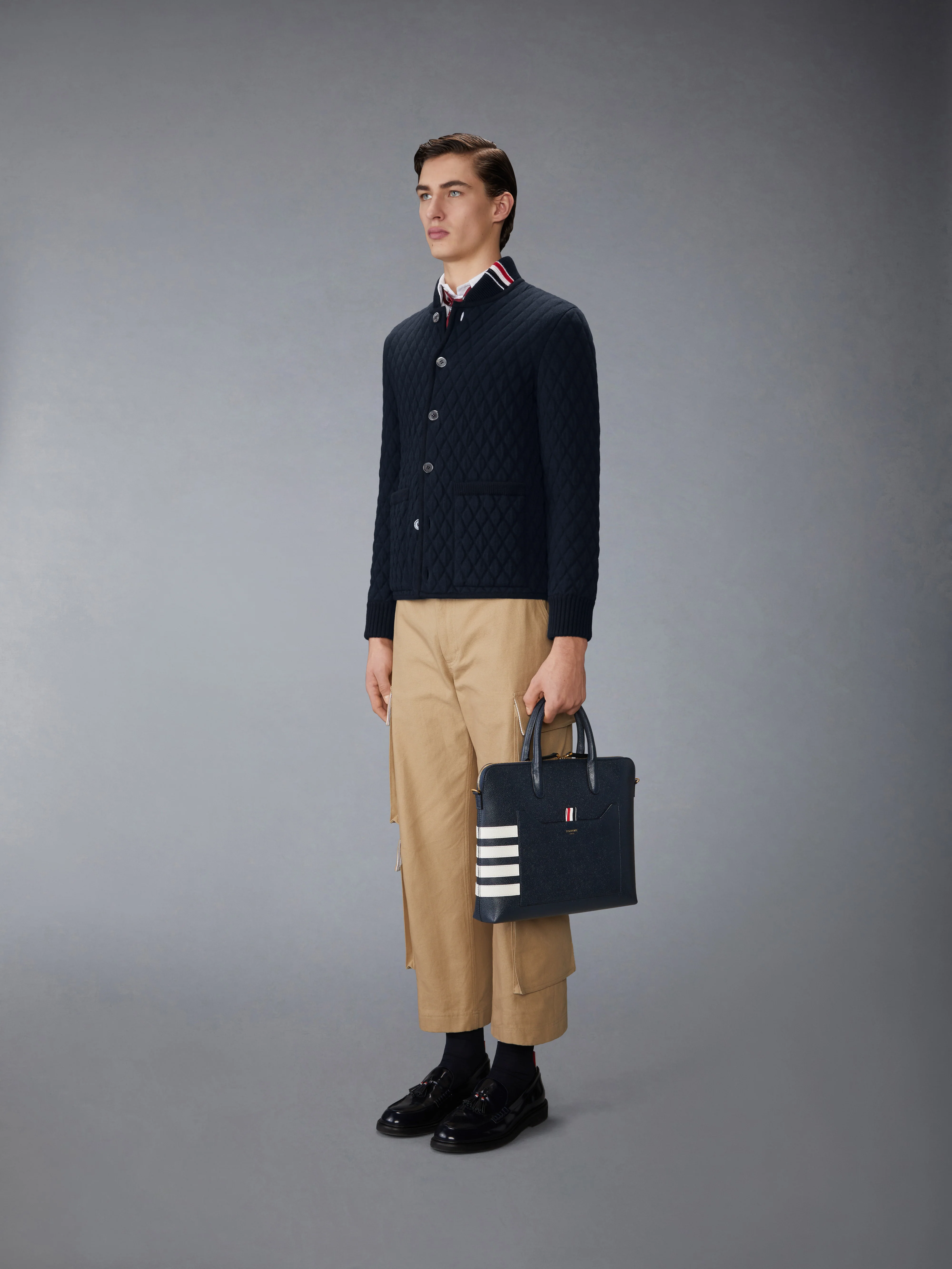 PEBBLE GRAIN 4-BAR SLIM BRIEFCASE - Image 4