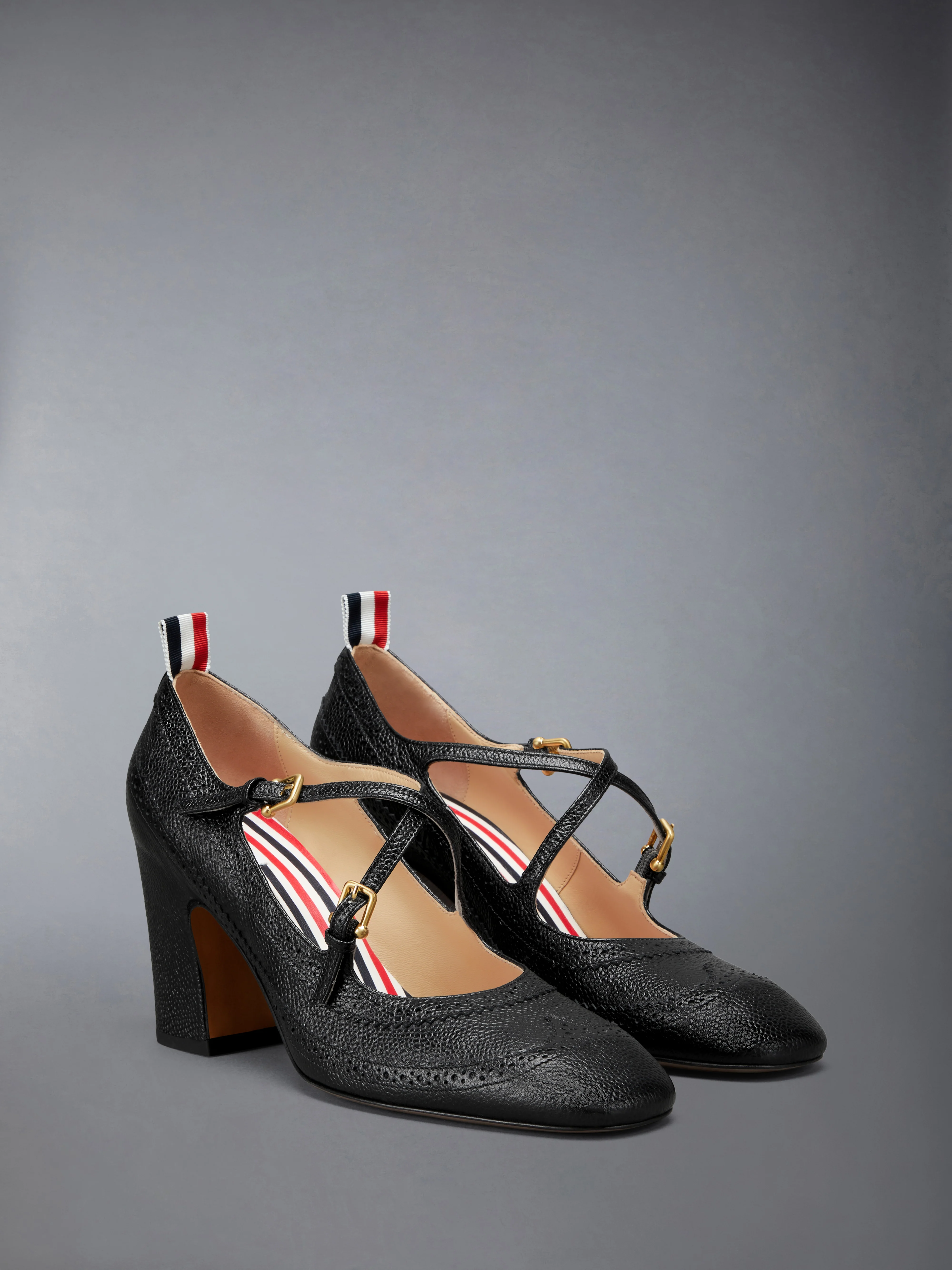 PEBBLE GRAIN CRISS CROSS HEELED THOM JOHN 75MM - Image 2