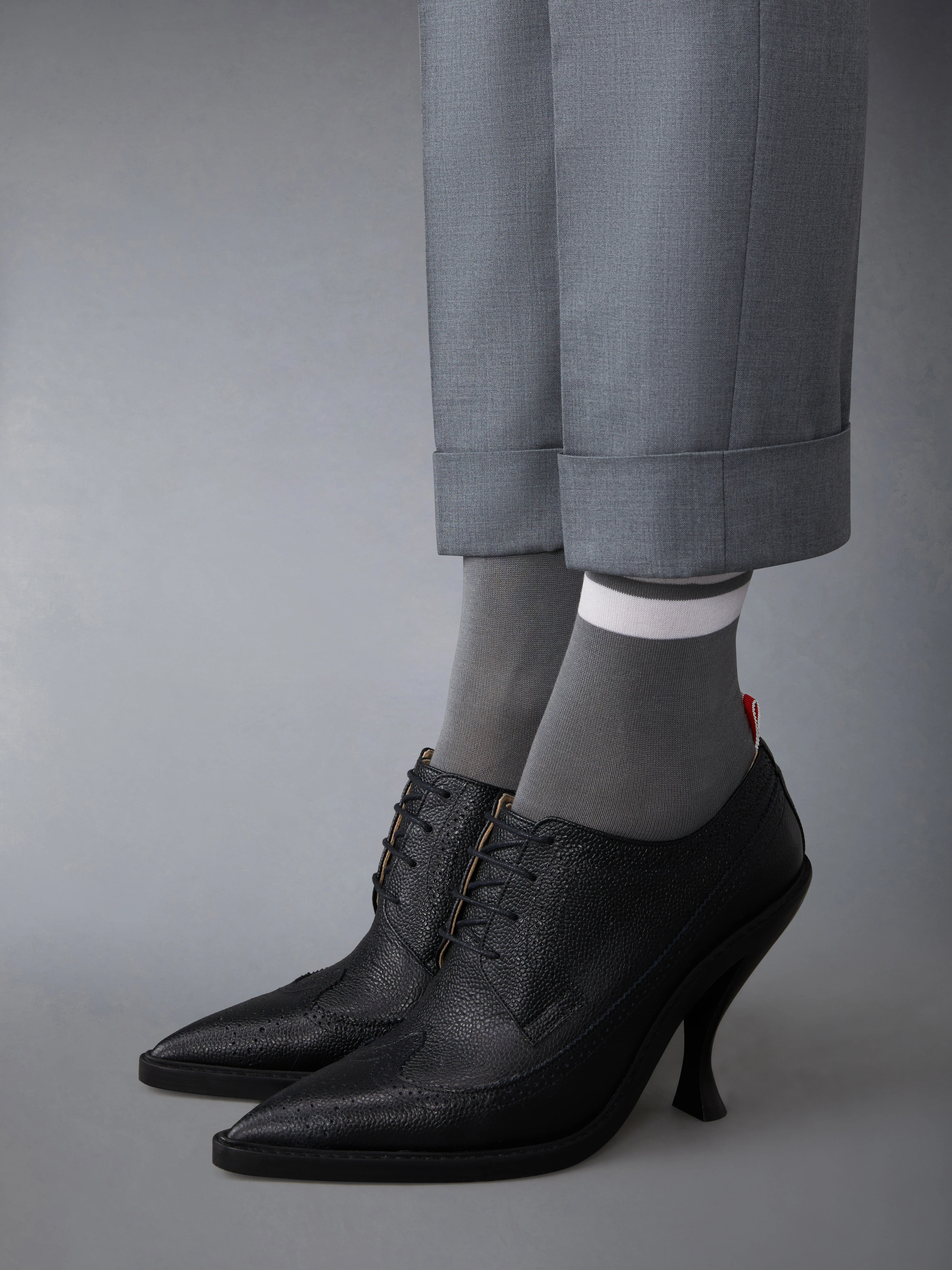 PEBBLE GRAIN LONGWING BROGUE HEEL 105MM - Image 4