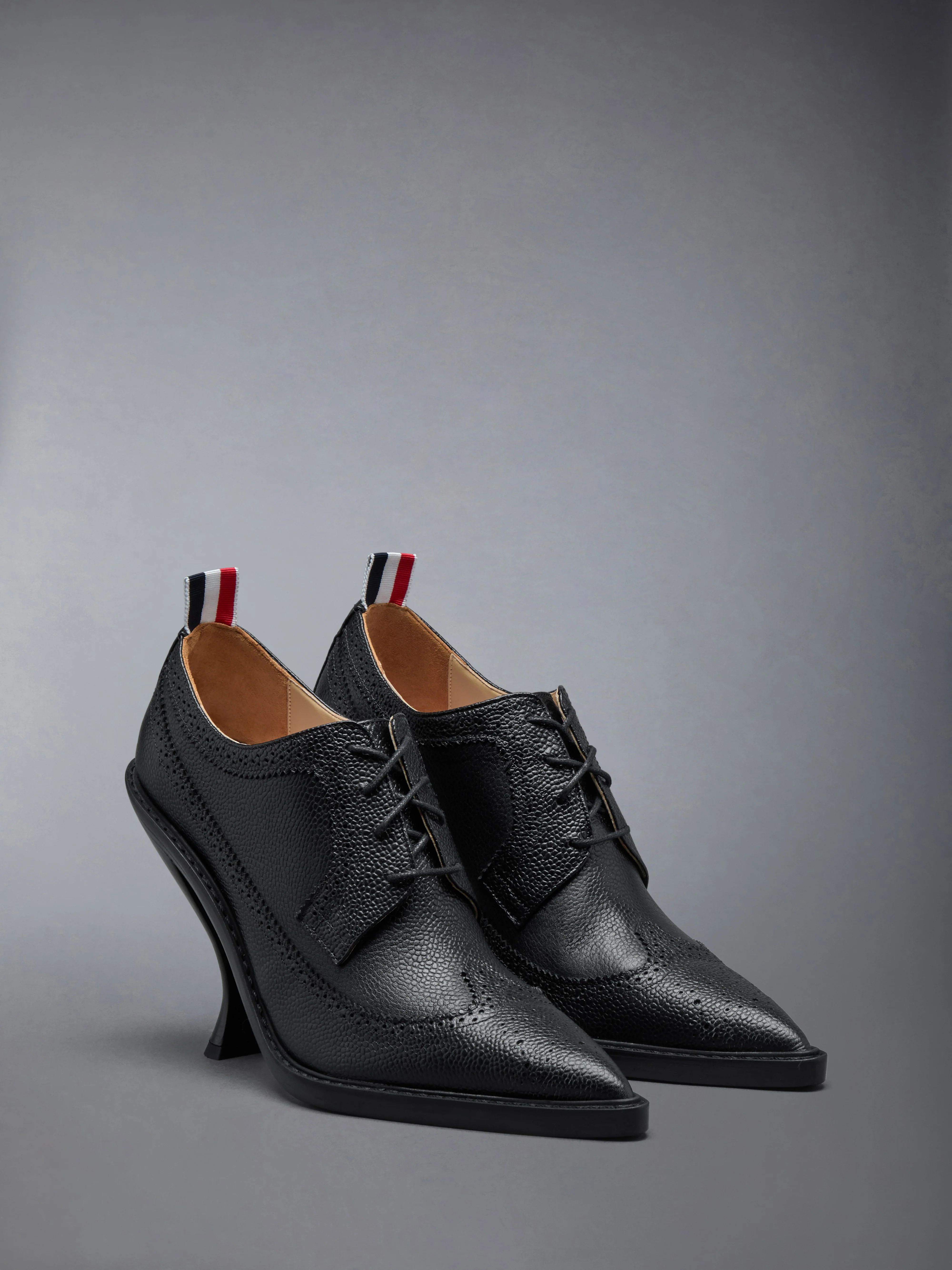 PEBBLE GRAIN LONGWING HEELED BROGUE 105MM - Image 3