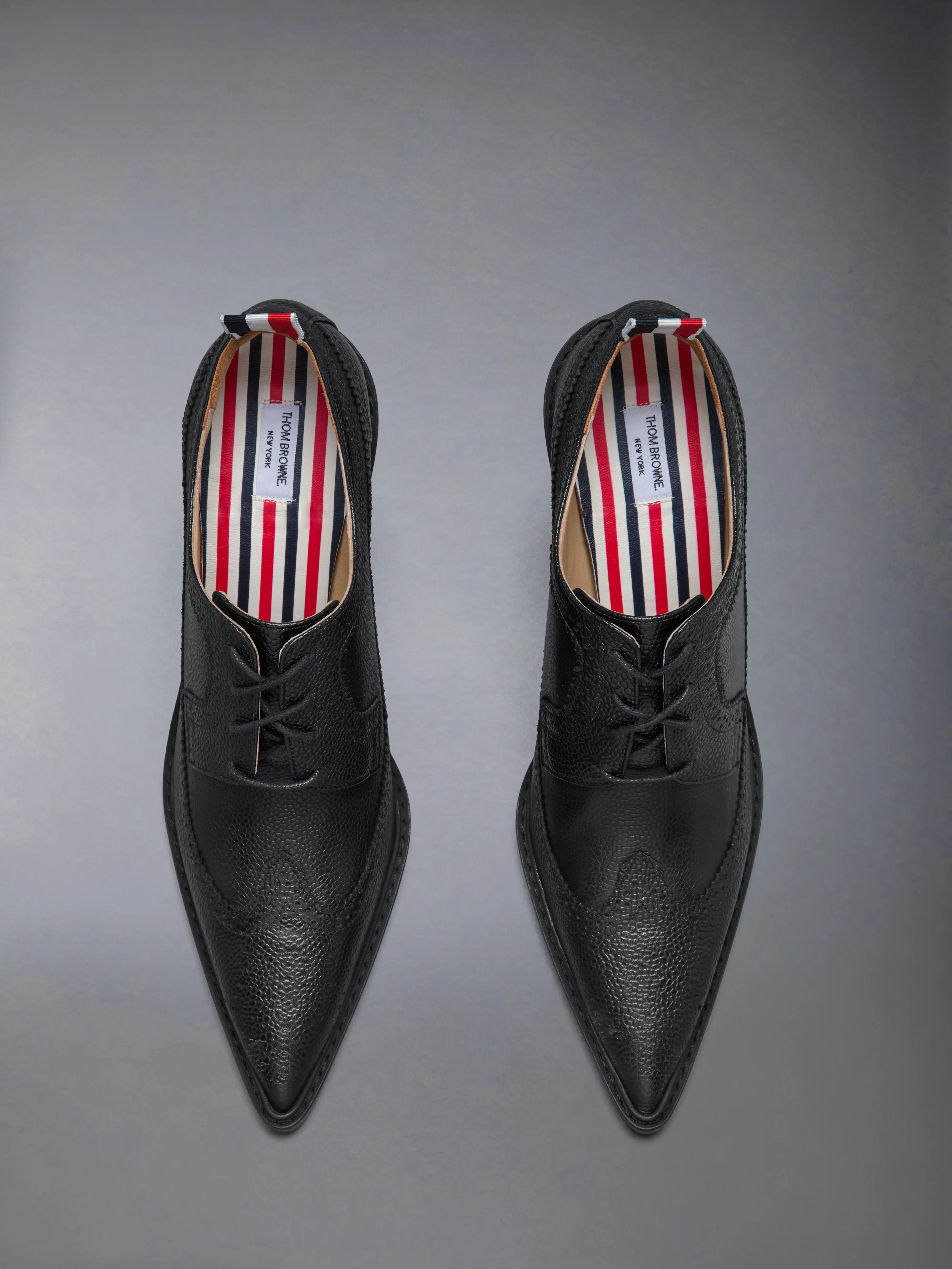PEBBLE GRAIN LONGWING HEELED BROGUE 105MM - Image 4