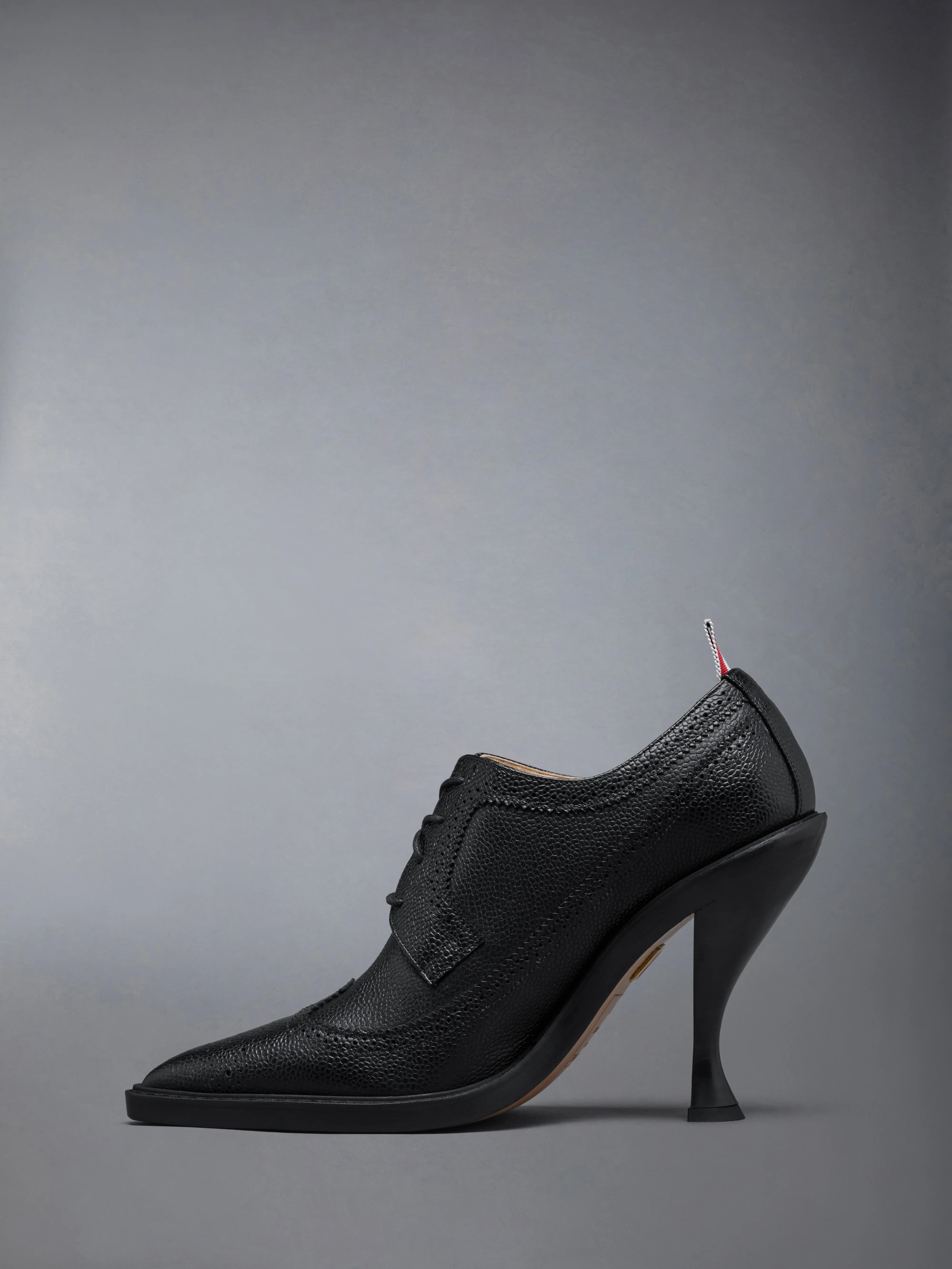 PEBBLE GRAIN LONGWING HEELED BROGUE 105MM - Image 5