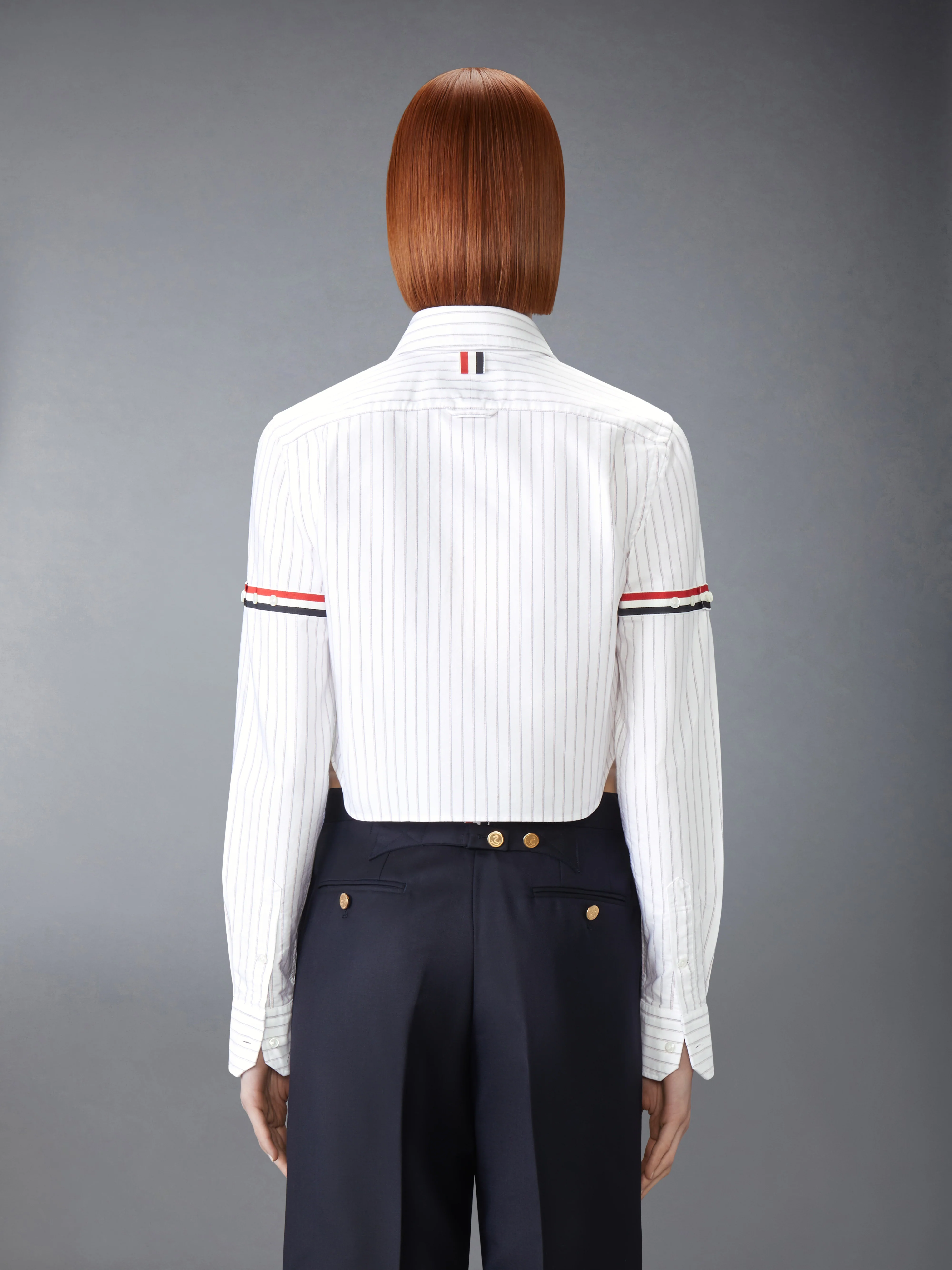 PINSTRIPE ARMBAND CROPPED OXFORD SHIRT - Image 3