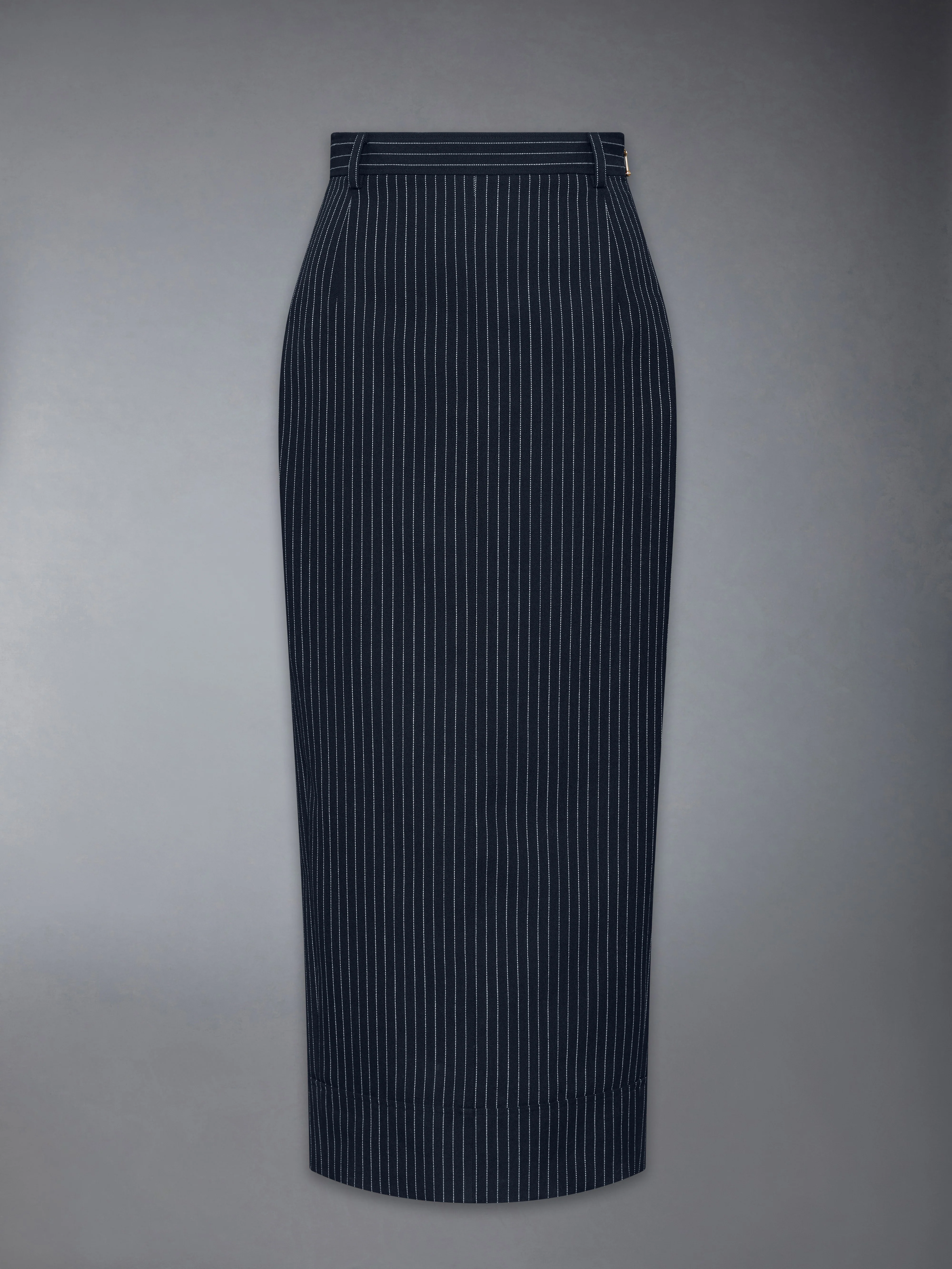 PINSTRIPE HIGH TWIST WOOL HIGH WAISTED PENCIL SKIRT - Image 6