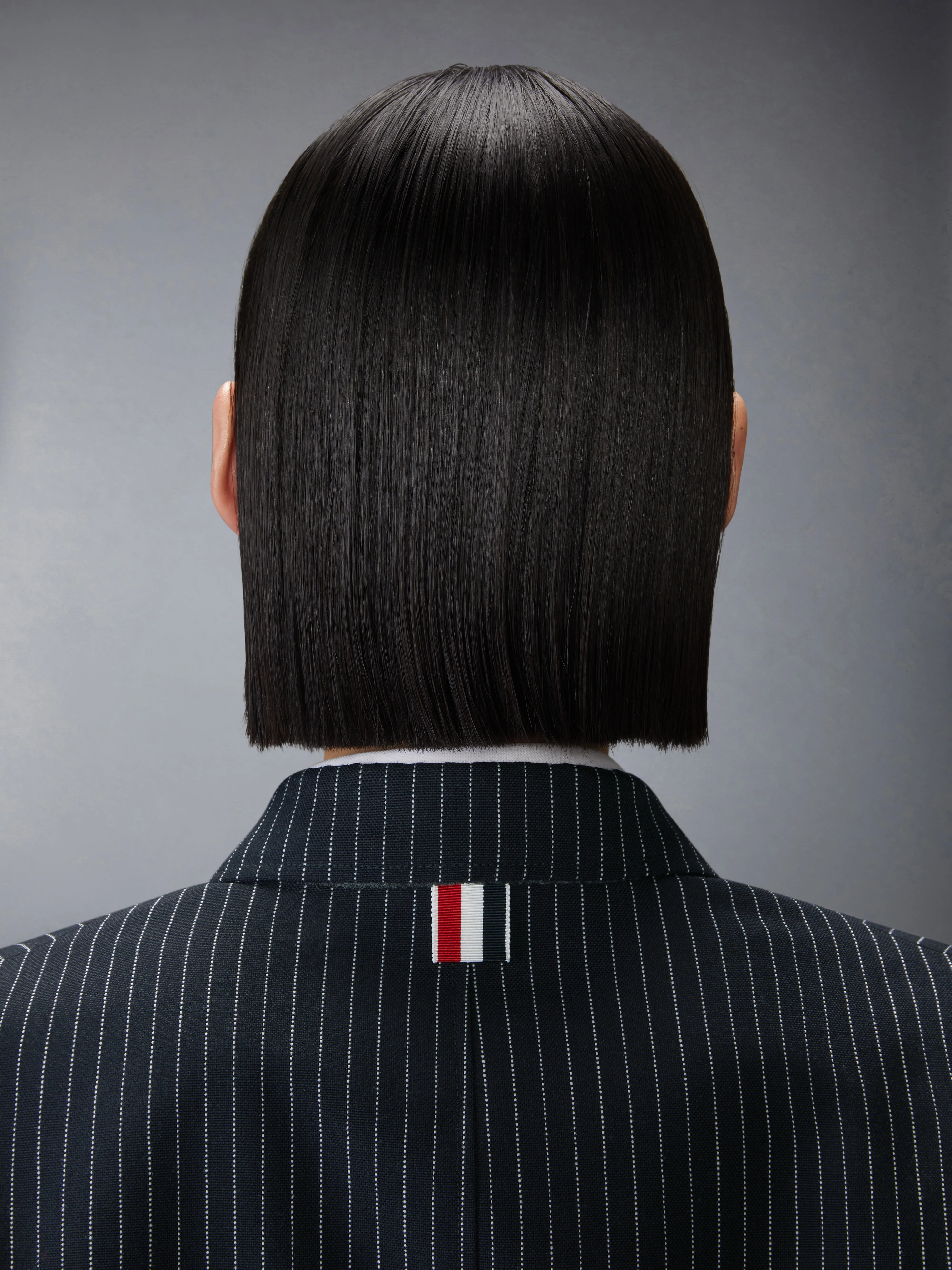 PINSTRIPE HIGH TWIST WOOL SACK SPORTCOAT DRESS - Image 6