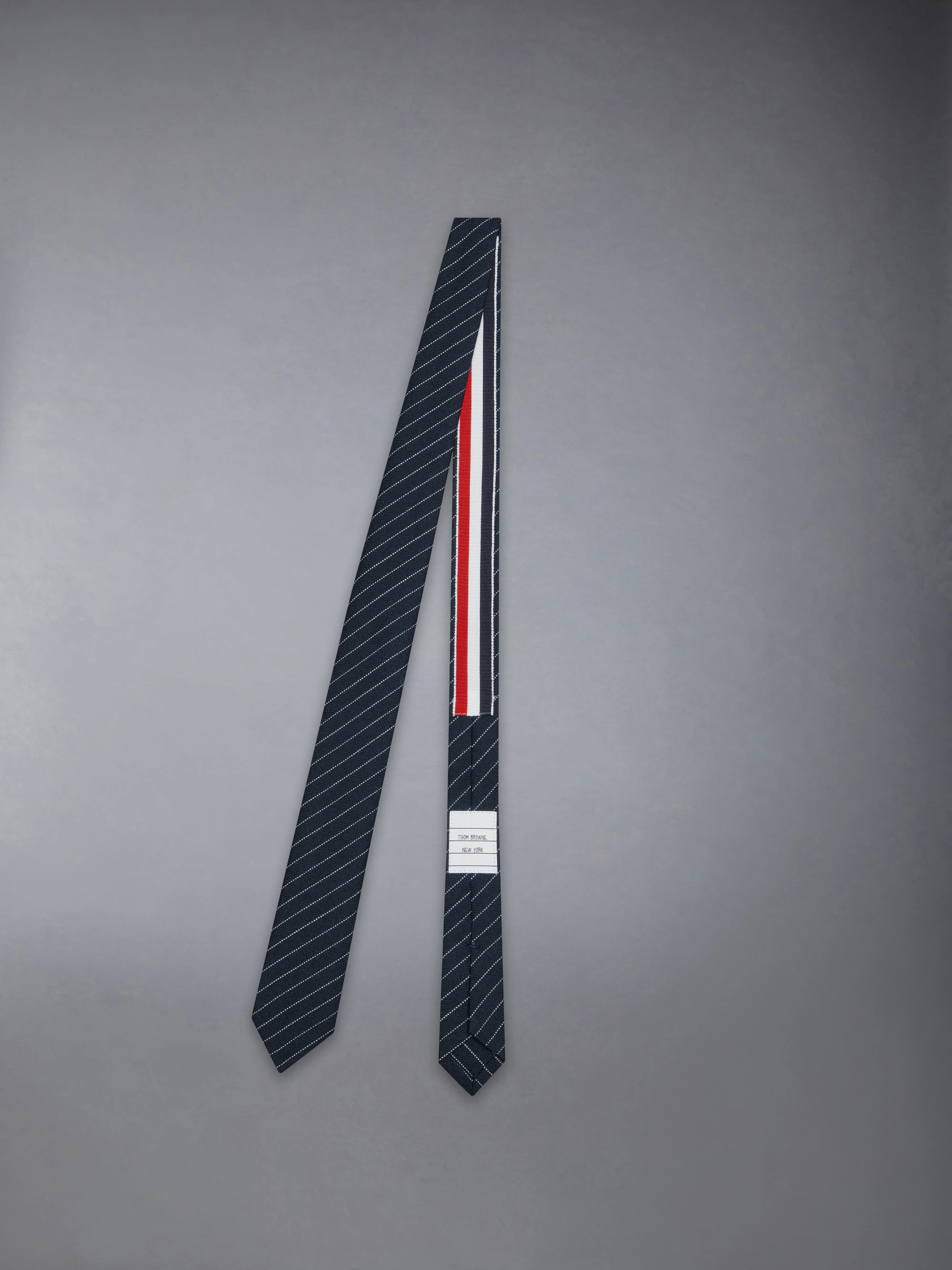PINSTRIPE HIGH TWIST WOOL SHORT TIE - Image 2