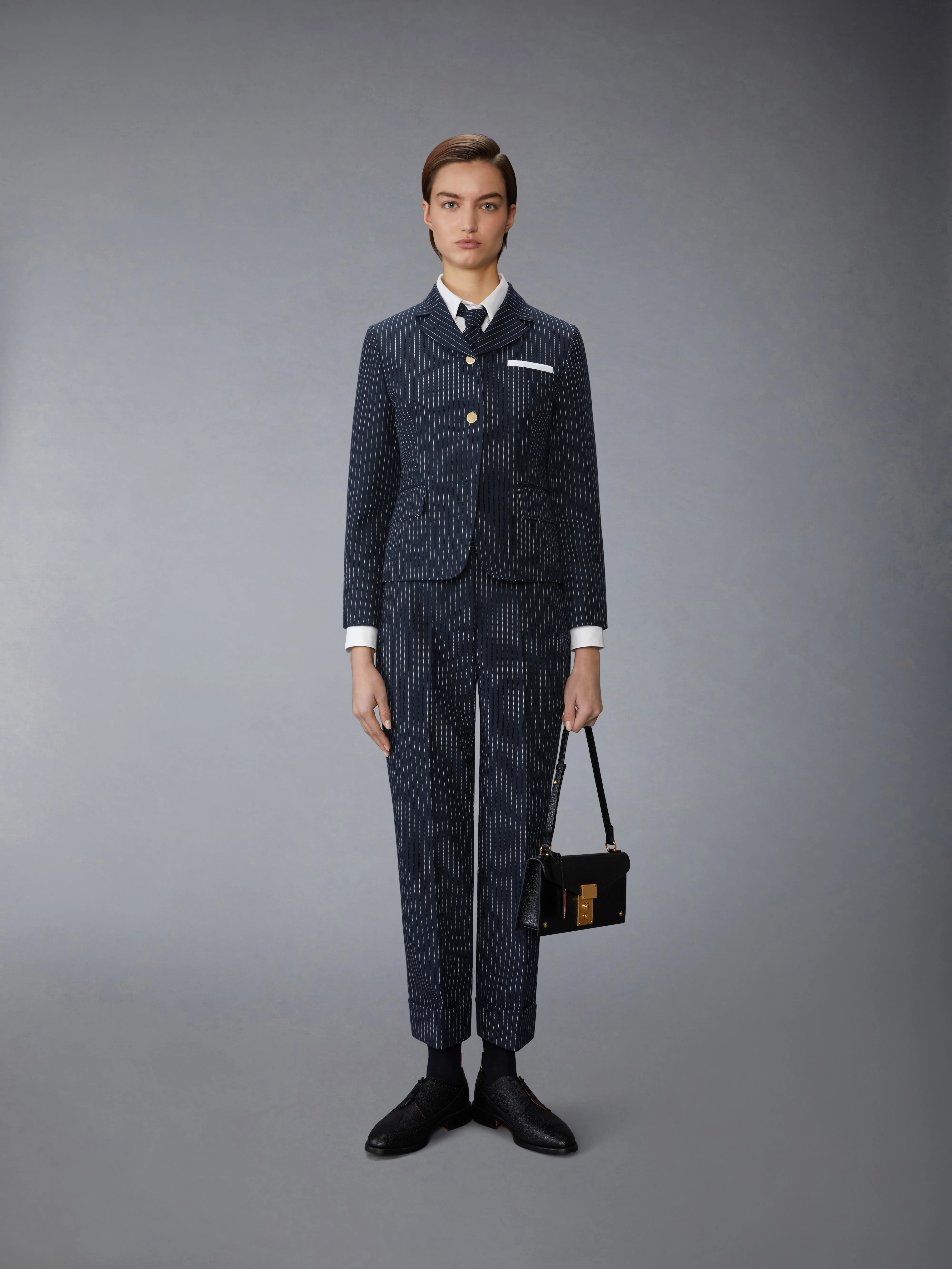 PINSTRIPE HIGH TWIST WOOL TROUSER - Image 3