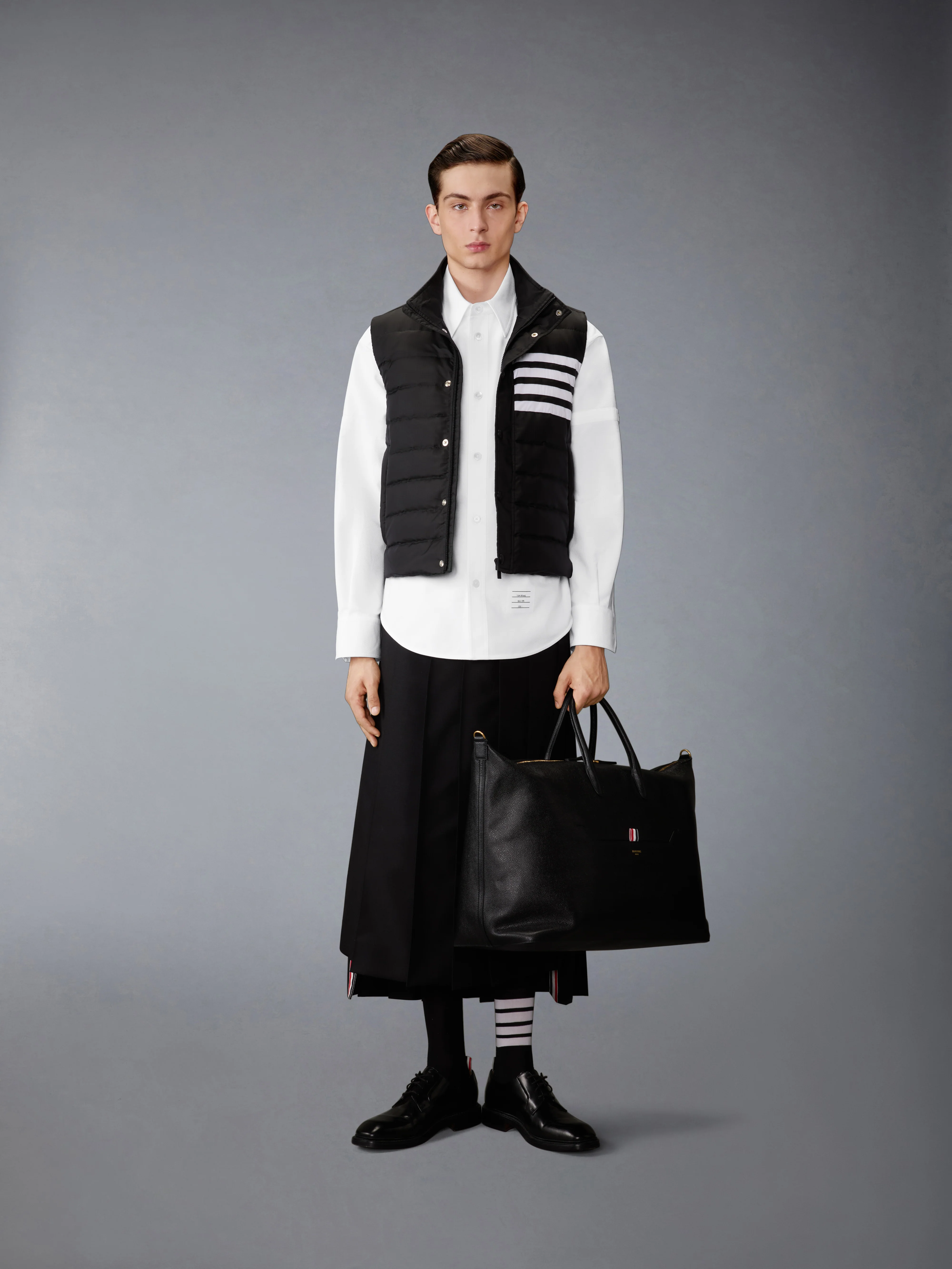 PIQUE DOUBLE NEEDLE ARMBAND OVERSIZED SHIRT - Image 3