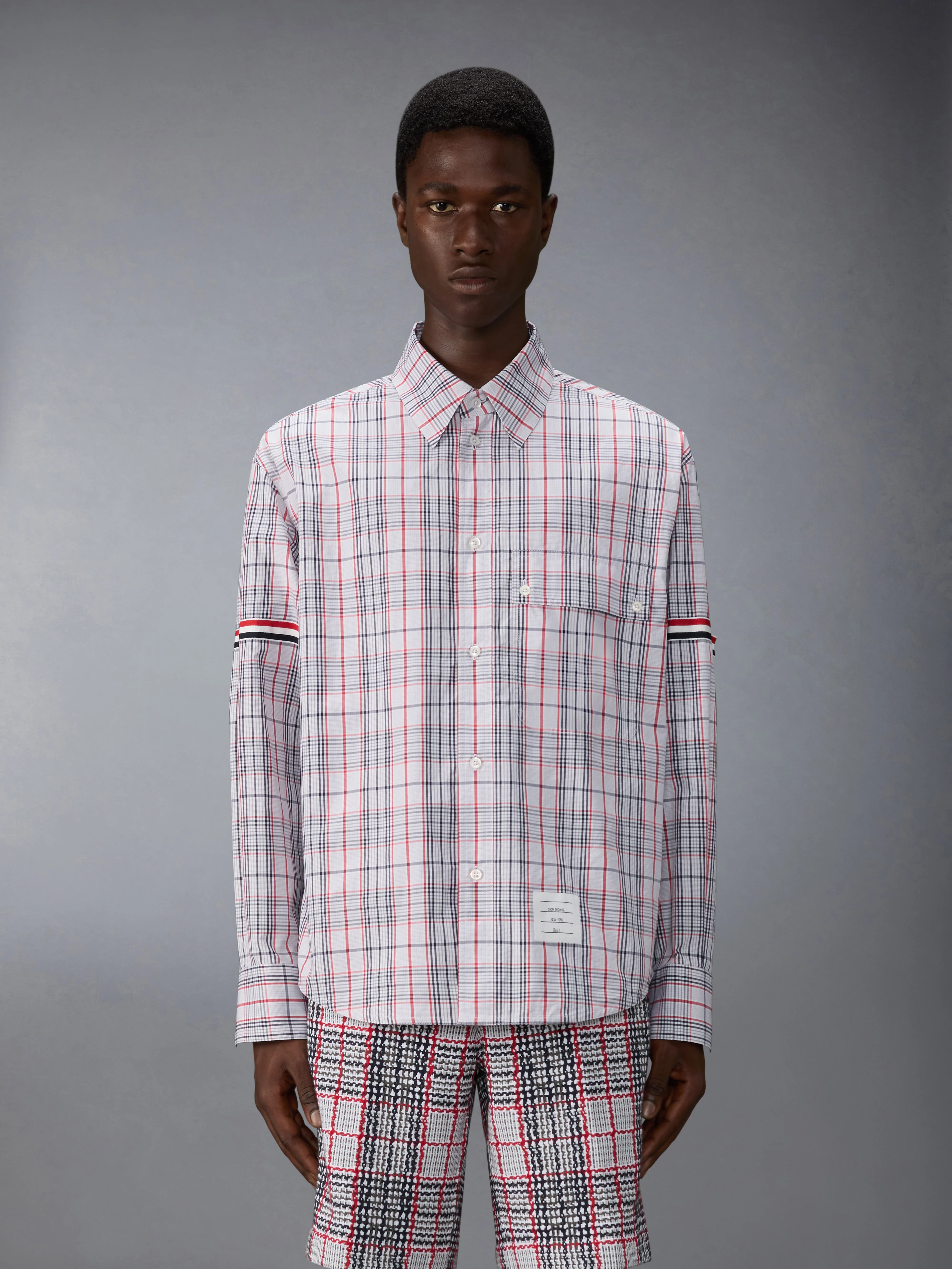 PLAID CHECK POPLIN ARMBAND OVERSIZED SHIRT - Image 2