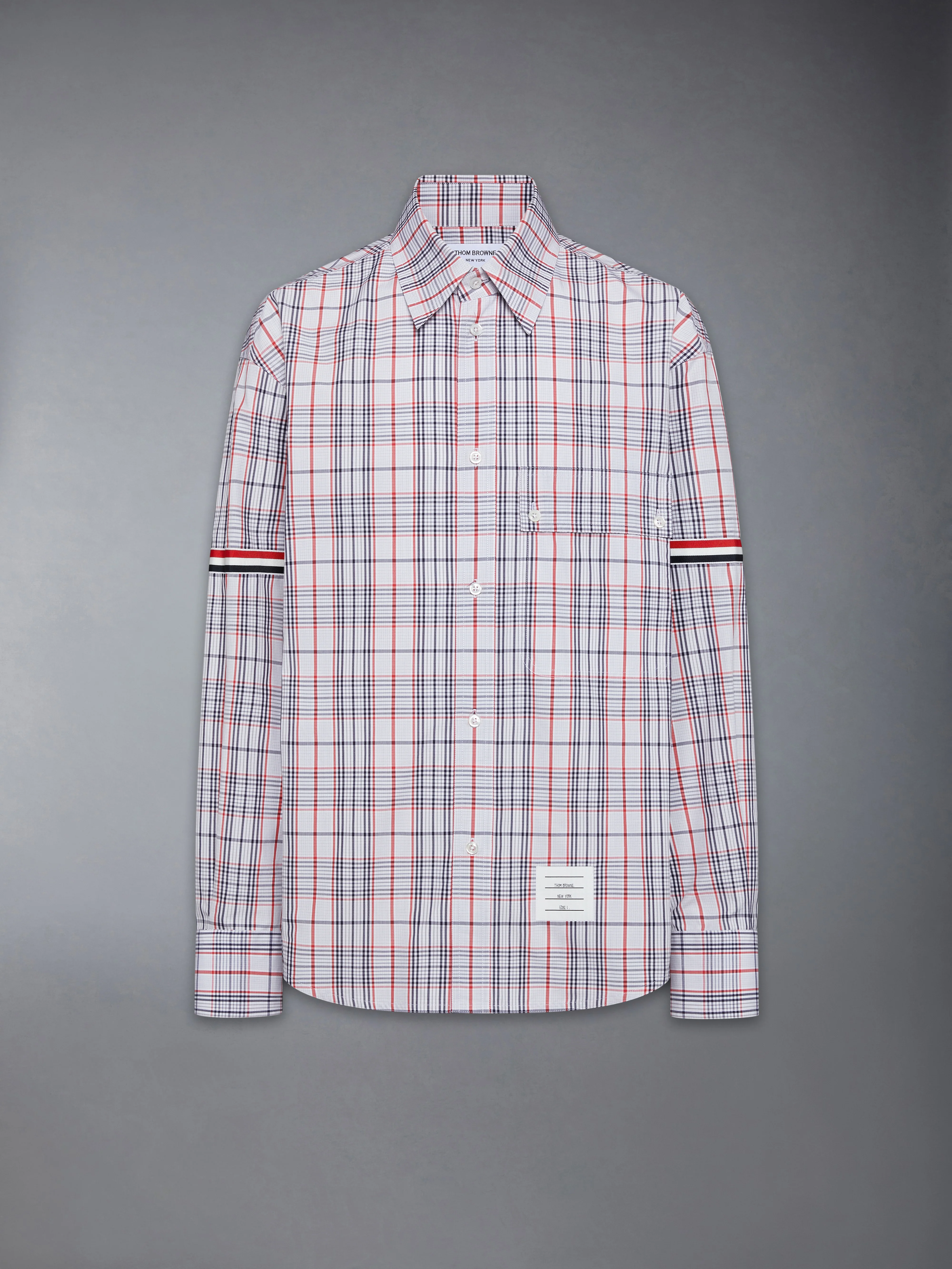 PLAID CHECK POPLIN ARMBAND OVERSIZED SHIRT - Image 8
