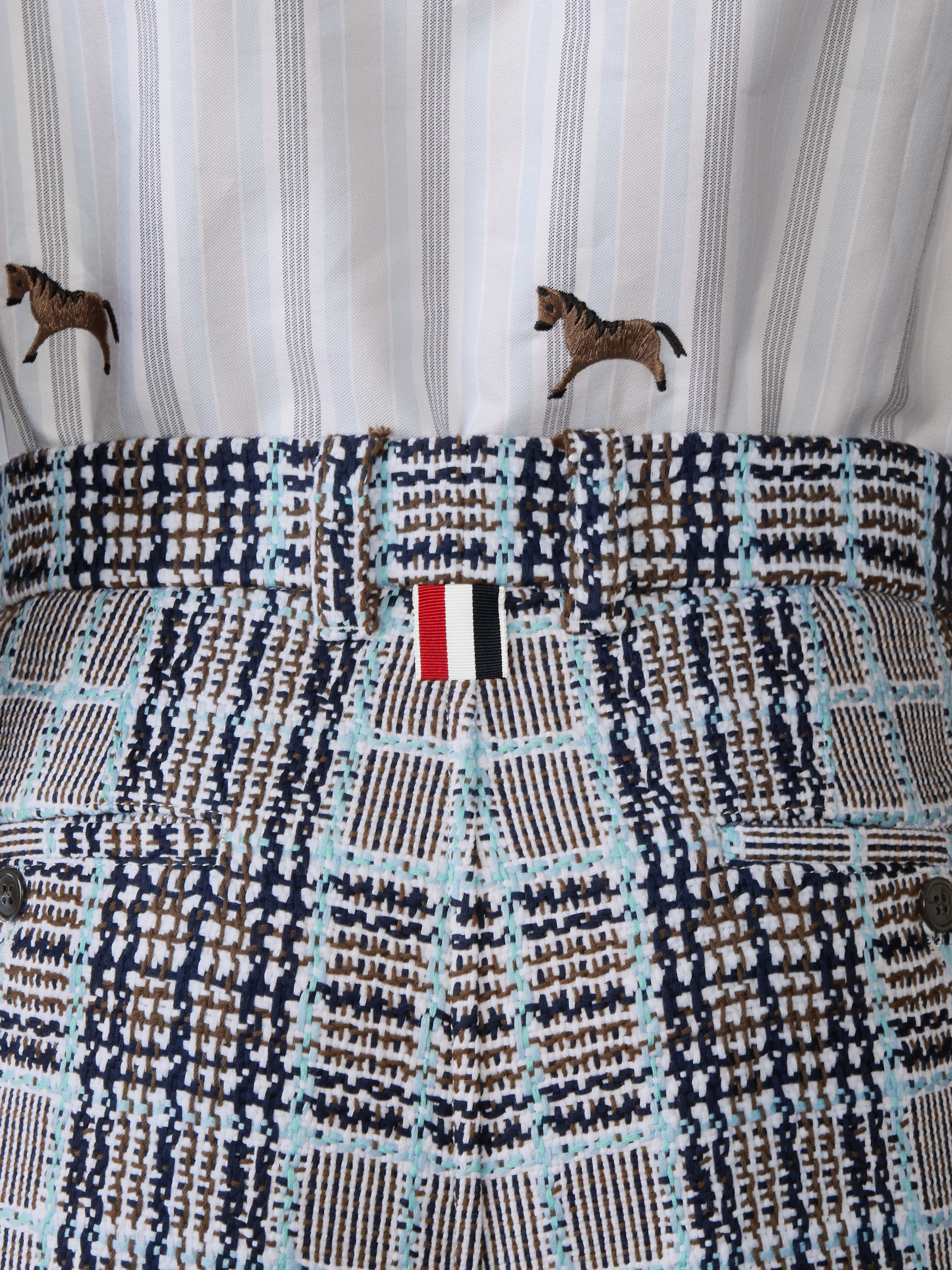 PLAID CHECK SUMMER TWEED UTILITY CHINO SHORTS - Image 3