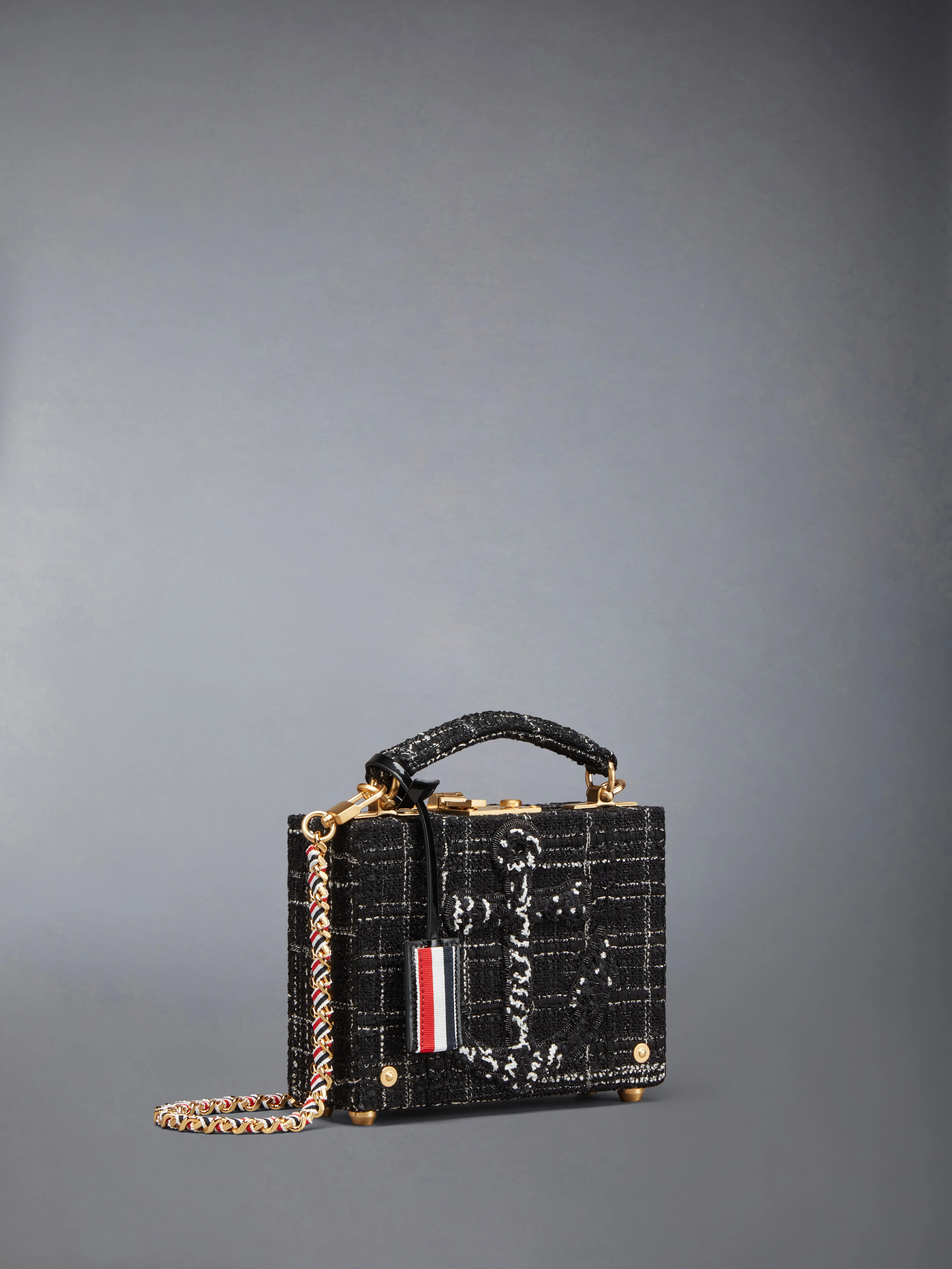 PLAID RIBBON TWEED MICRO ATTACHE CASE - Image 2