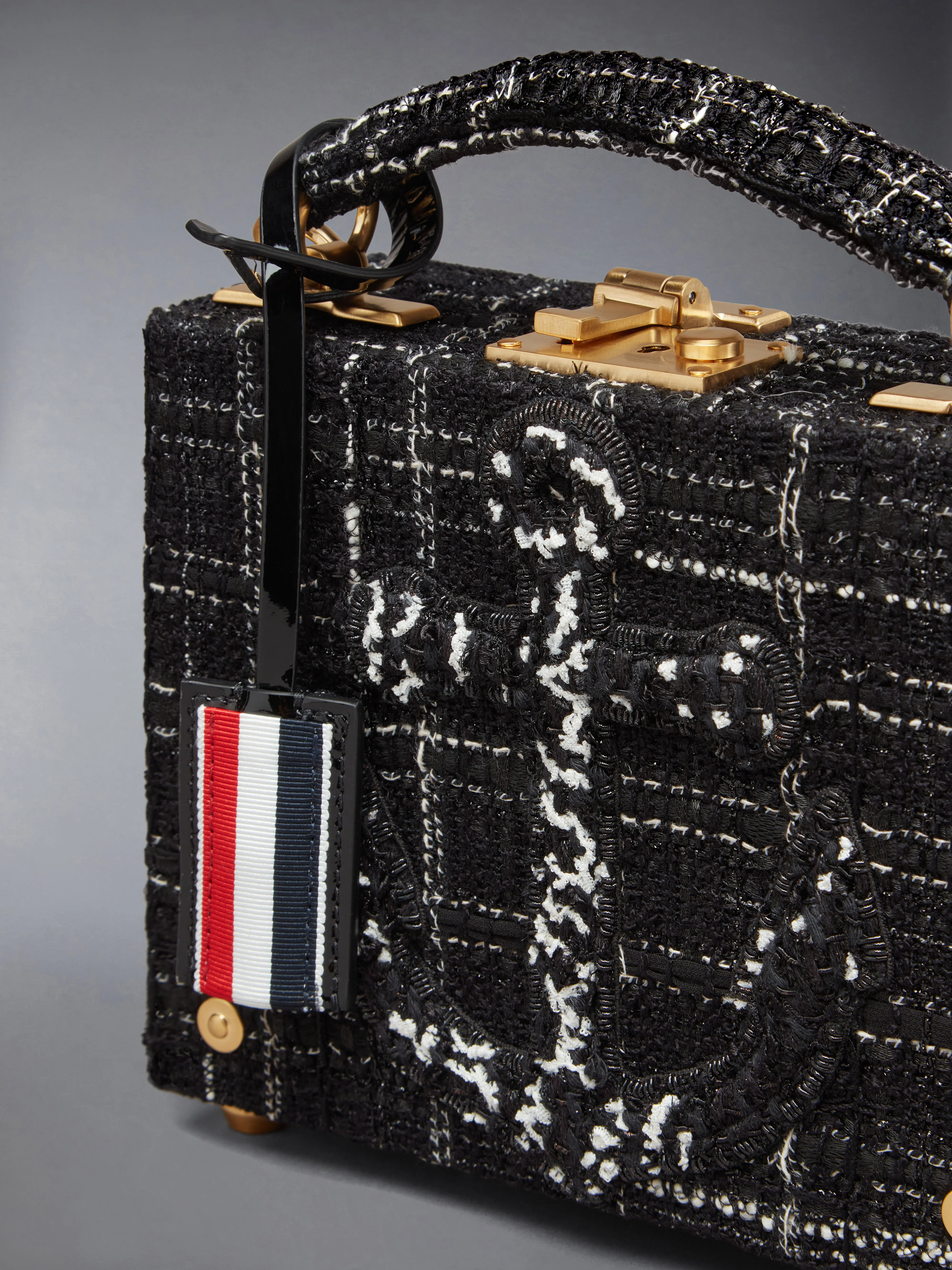 PLAID RIBBON TWEED MICRO ATTACHE CASE - Image 5
