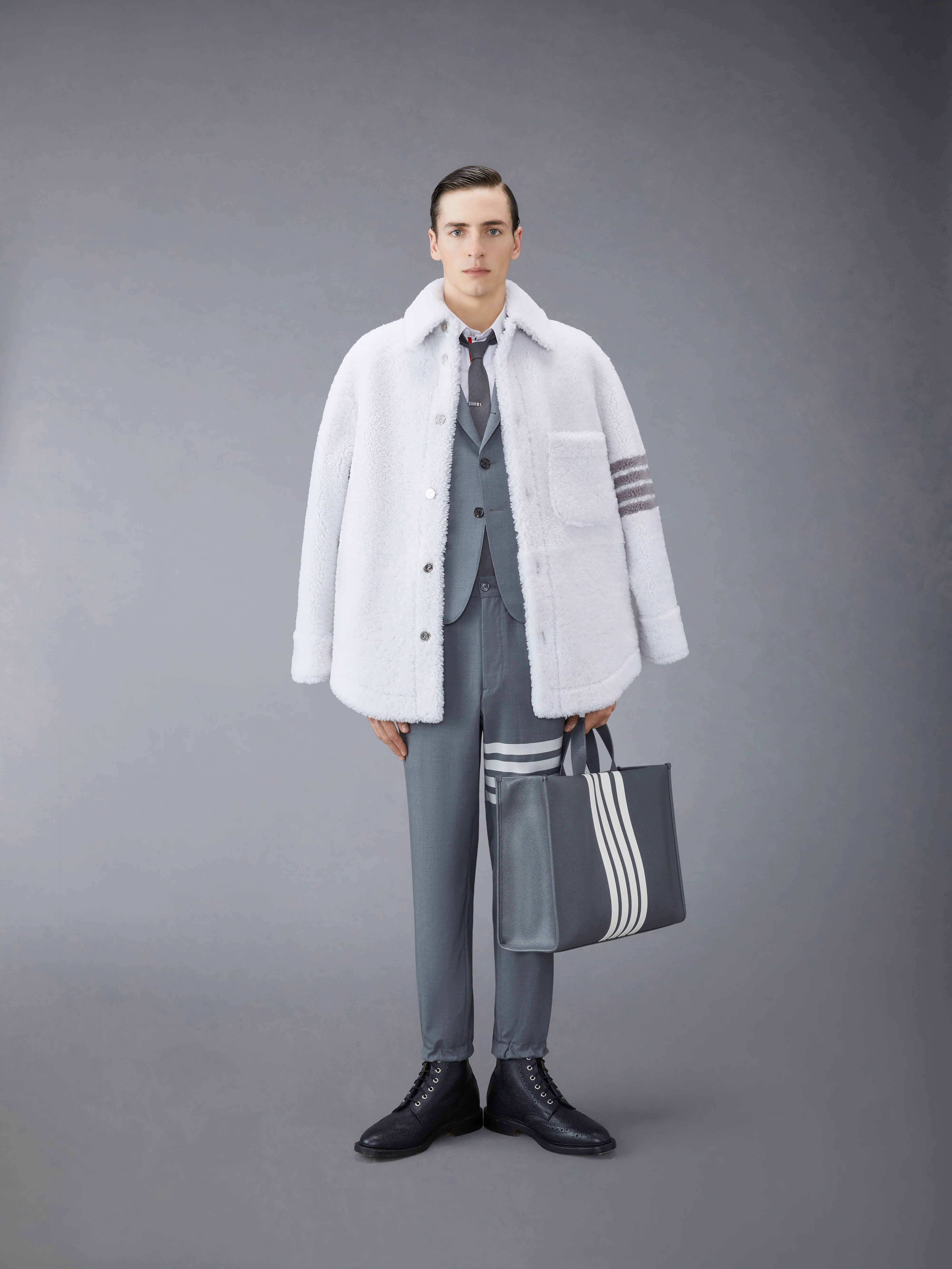 PLAIN WEAVE 4-BAR TRACK TROUSER - Image 4
