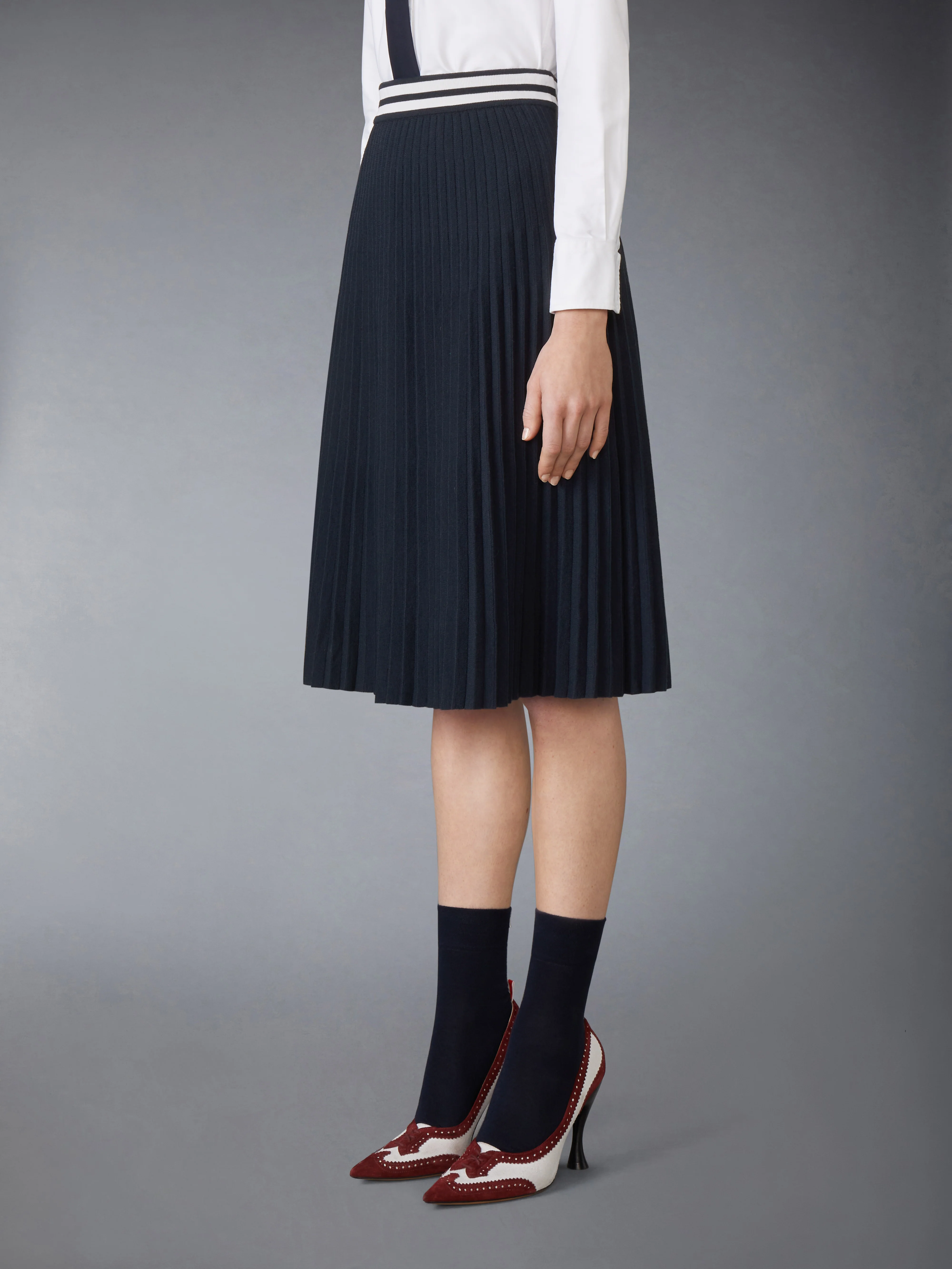 PLISSE MERINO WOOL SILK SKIRT - Image 2