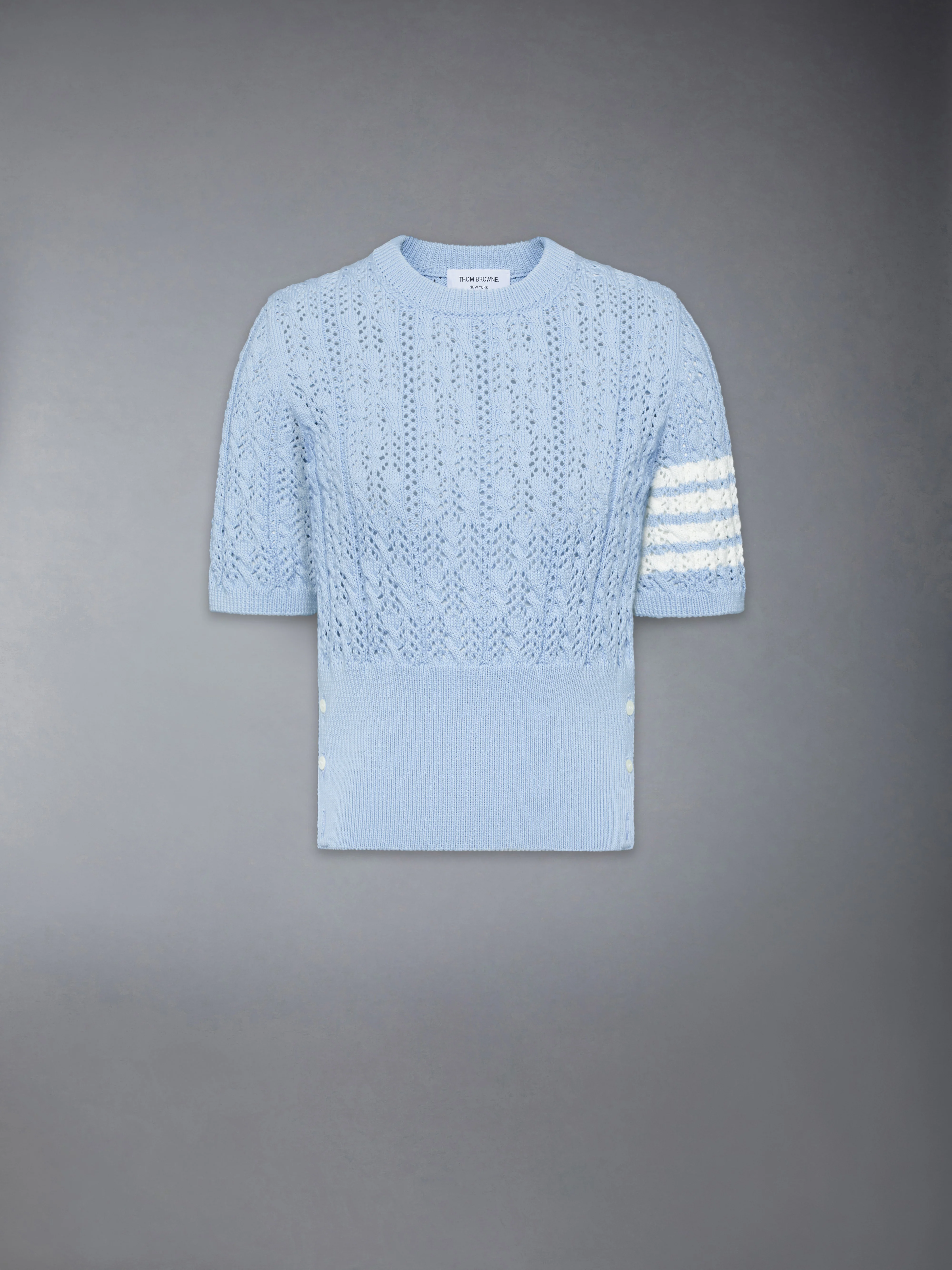POINTELLE CABLE STITCH 4-BAR TEE - Image 6