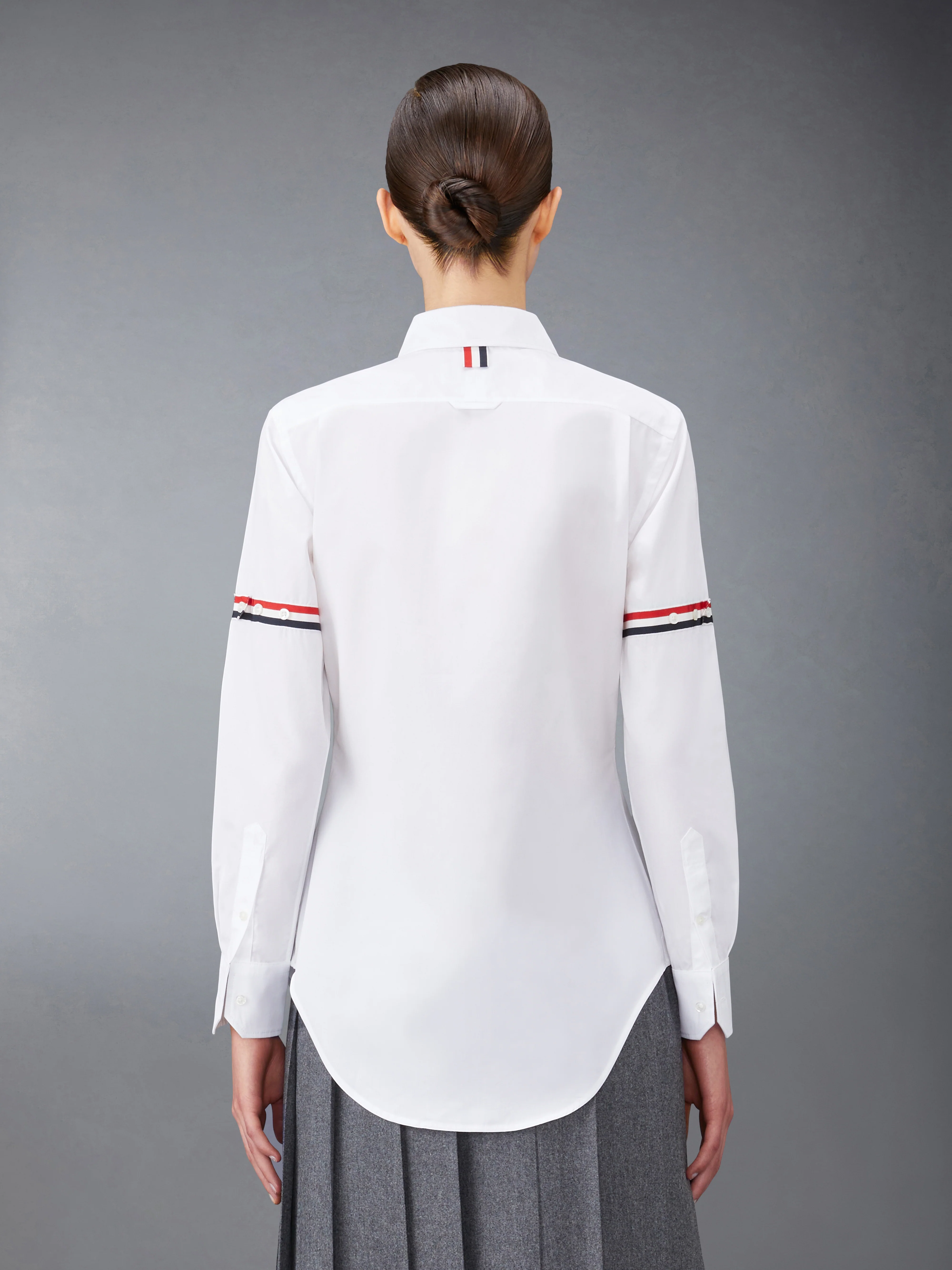 POPLIN ARMBANDS CLASSIC ROUND COLLAR SHIRT - Image 3