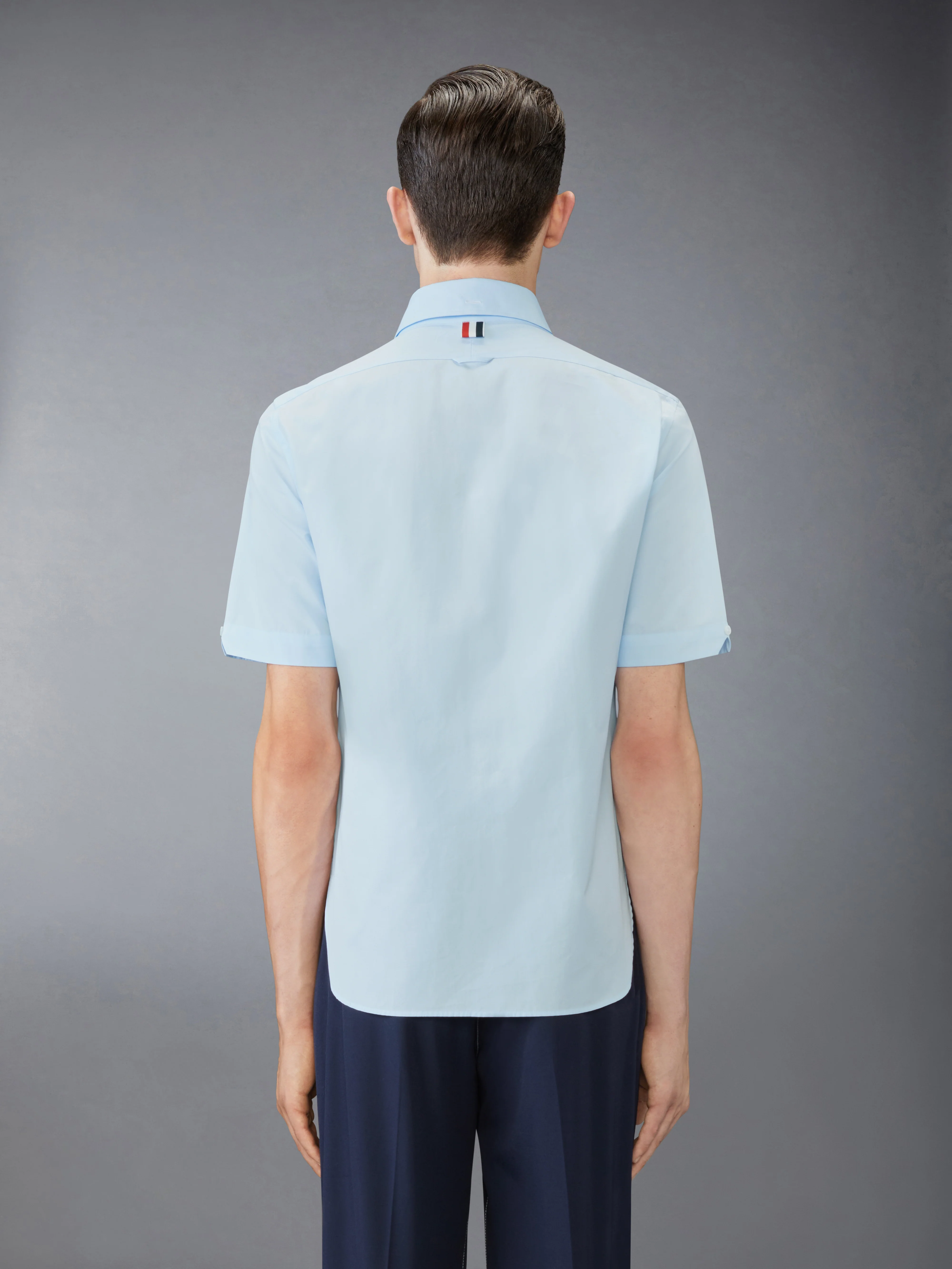 POPLIN ROUND COLLAR SHORT SLEEVE SHIRT - Image 3