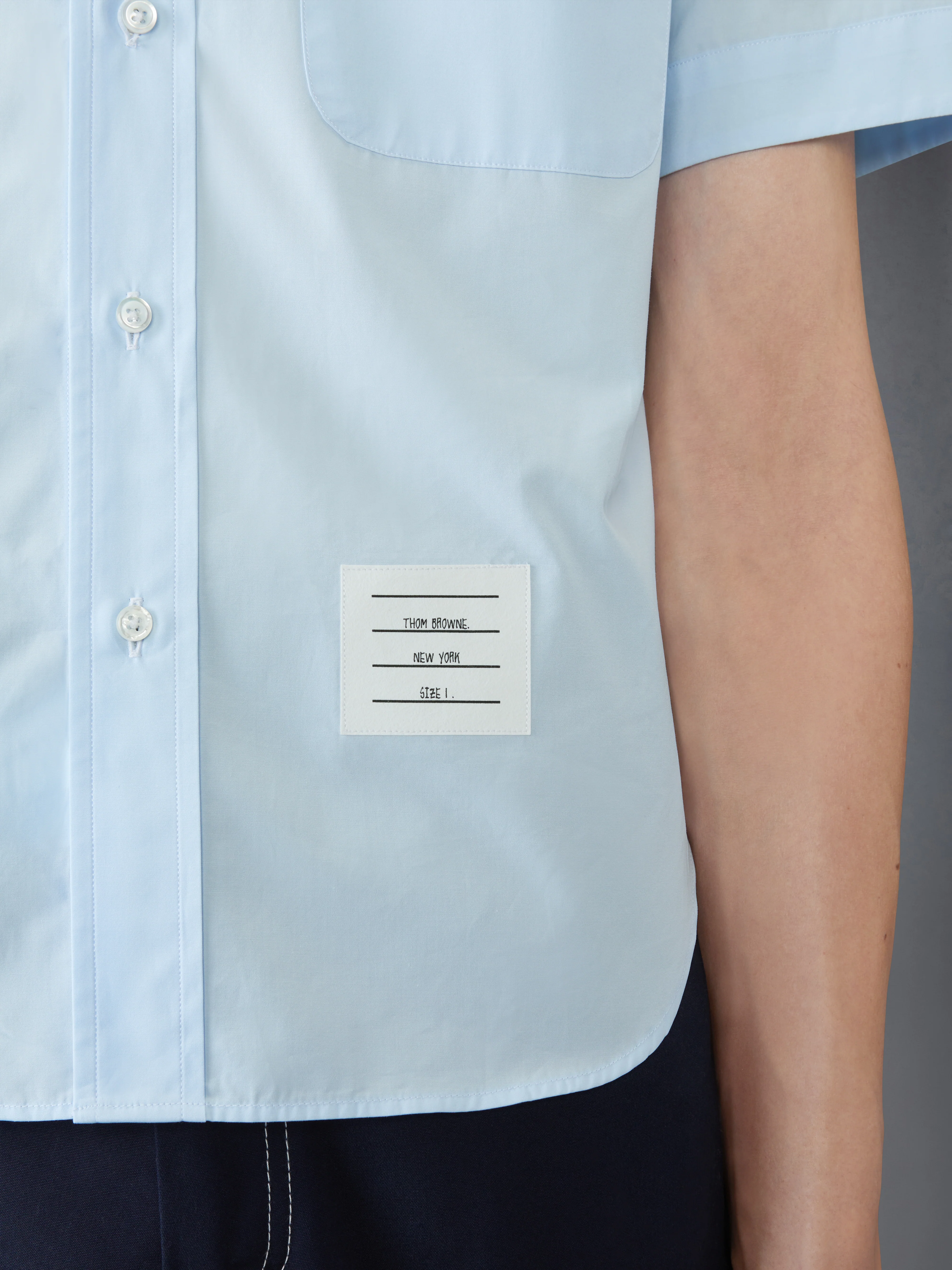 POPLIN ROUND COLLAR SHORT SLEEVE SHIRT - Image 5