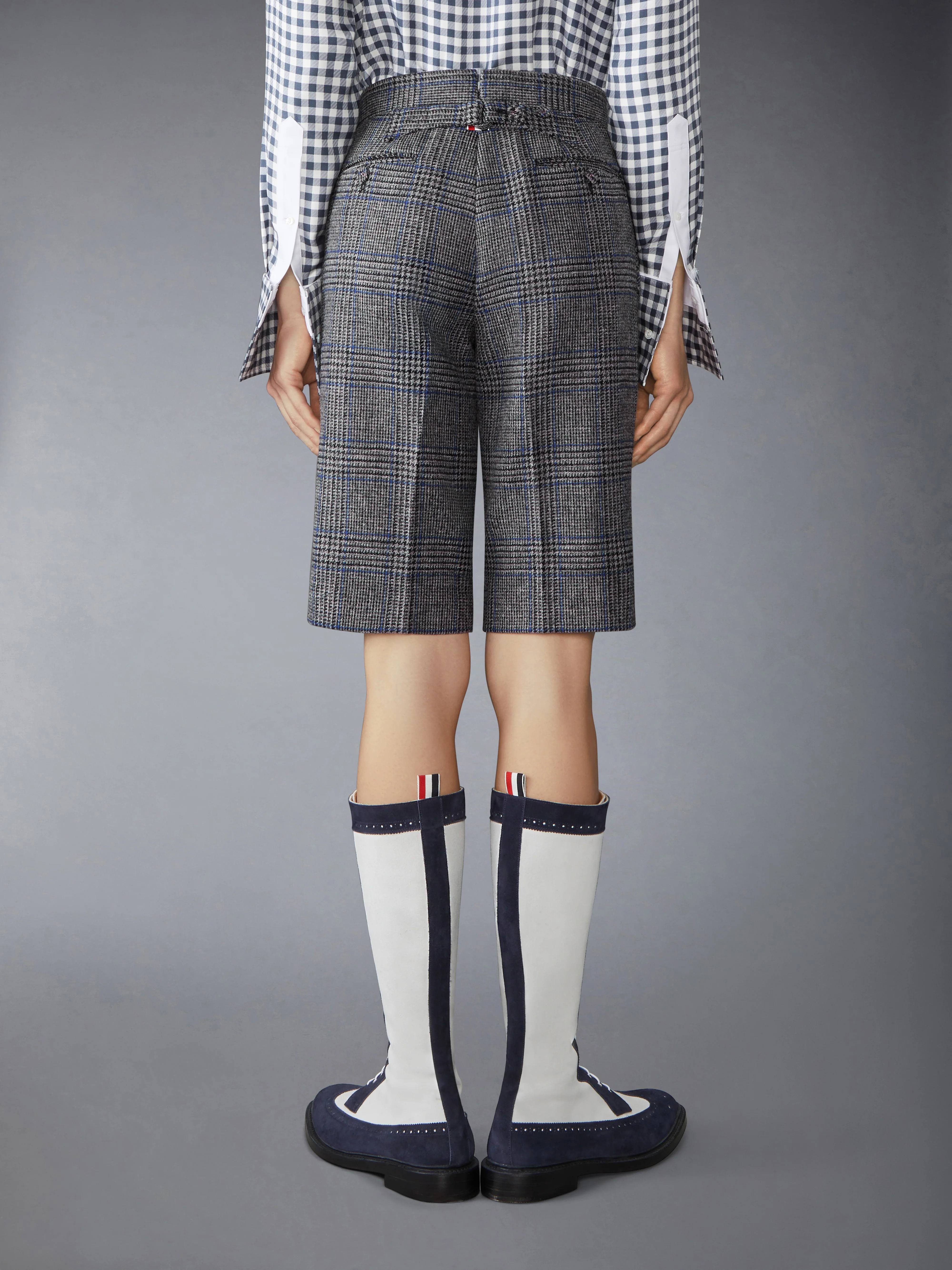 PRINCE OF WALES HUNTING TWEED BACKSTRAP SHORTS - Image 2