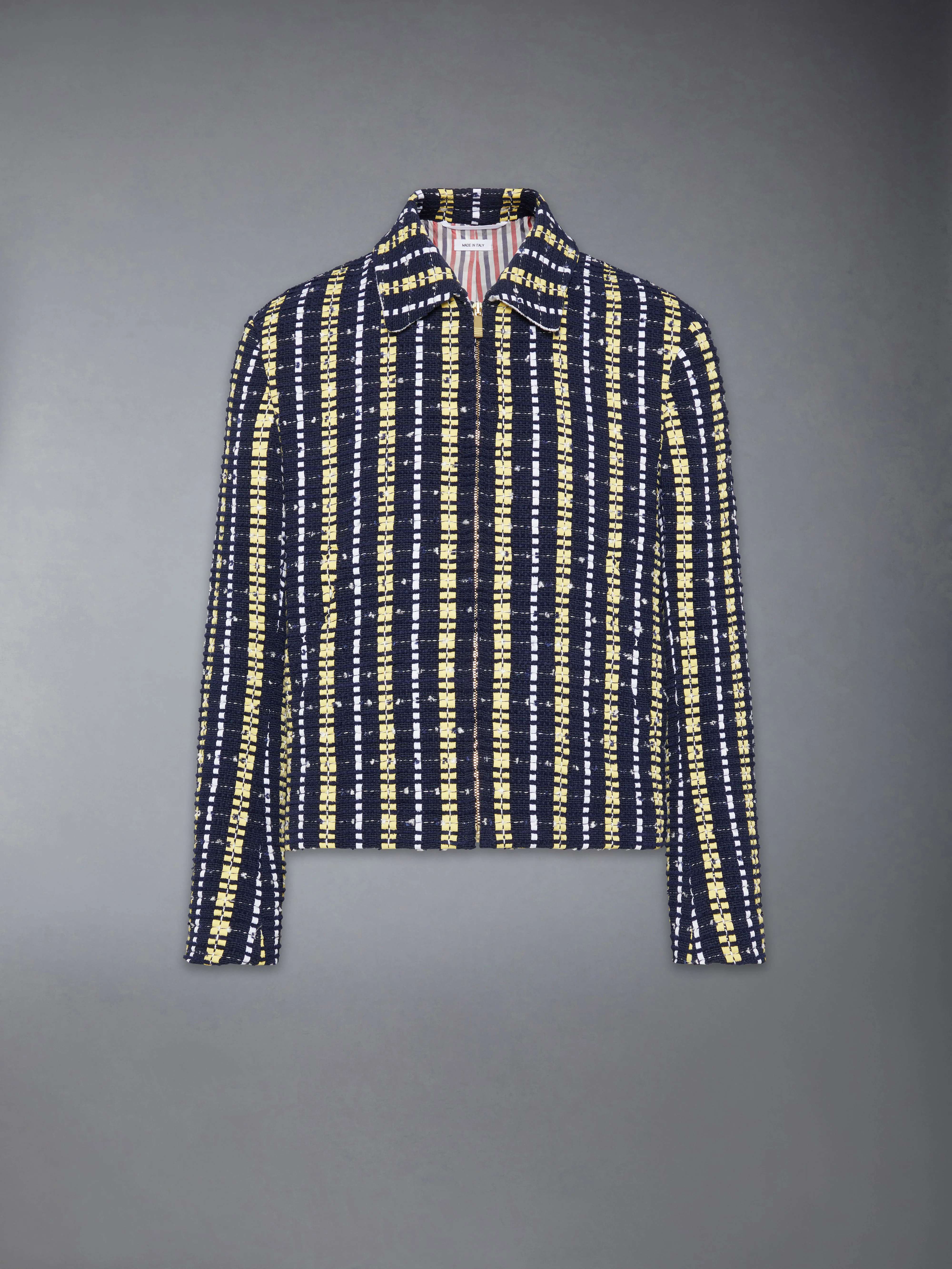 REPP STRIPE GROSGRAIN TWEED GOLF JACKET - Image 6