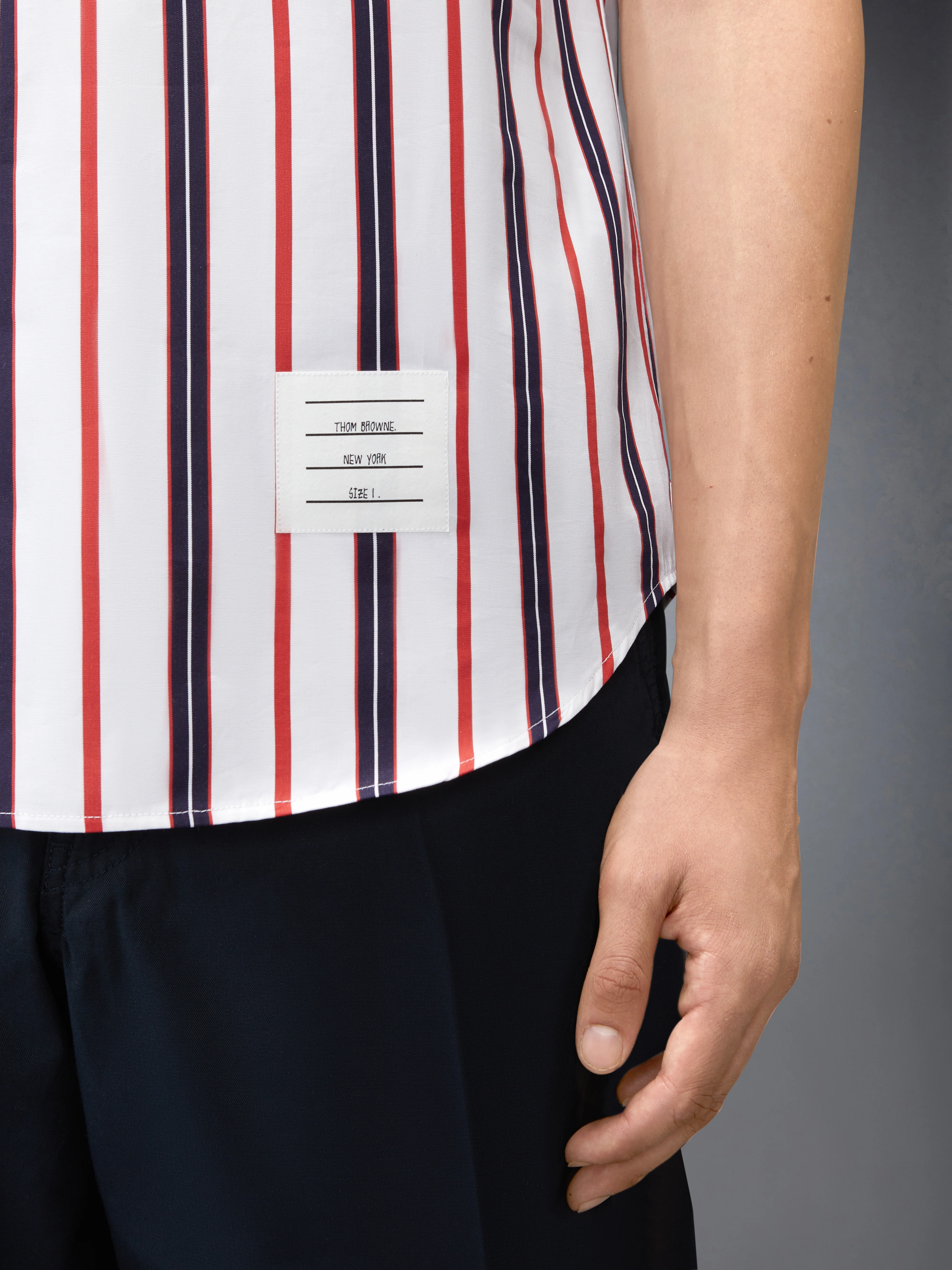 REPP STRIPE POPLIN SHORT SLEEVE SHIRT - Image 4
