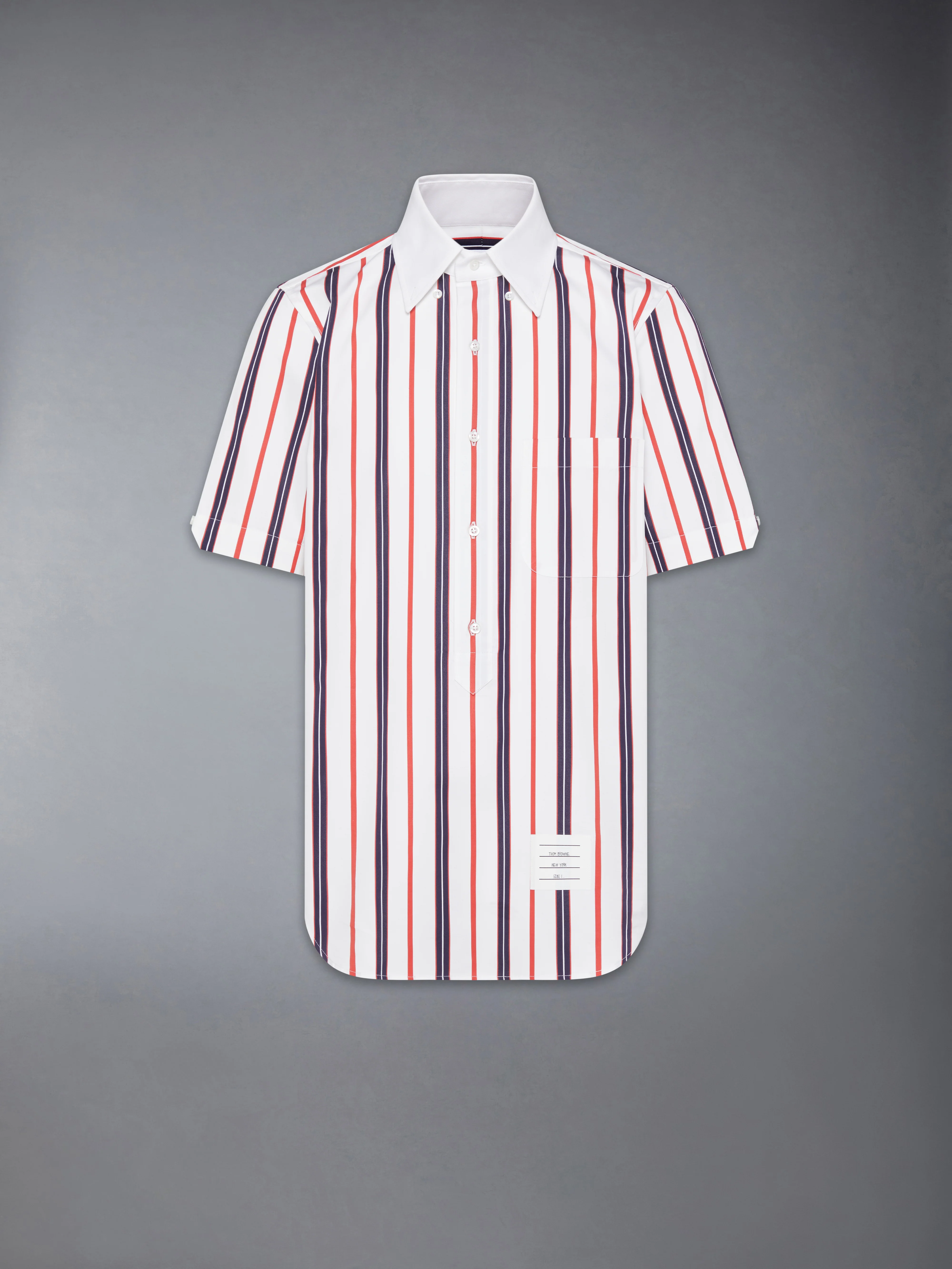 REPP STRIPE POPLIN SHORT SLEEVE SHIRT - Image 6
