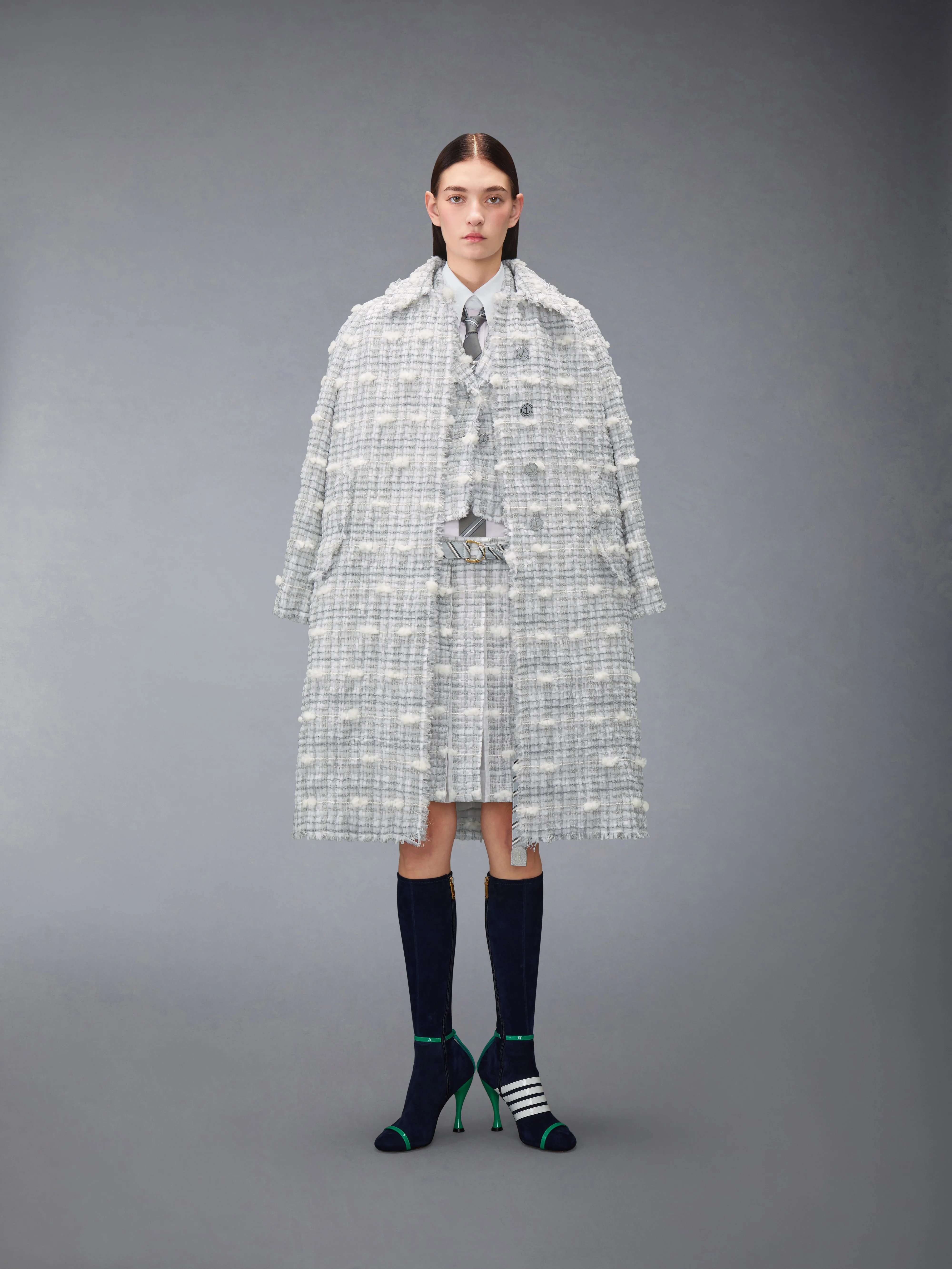 REPP STRIPE POUF TWEED CROPPED JACKET - Image 3