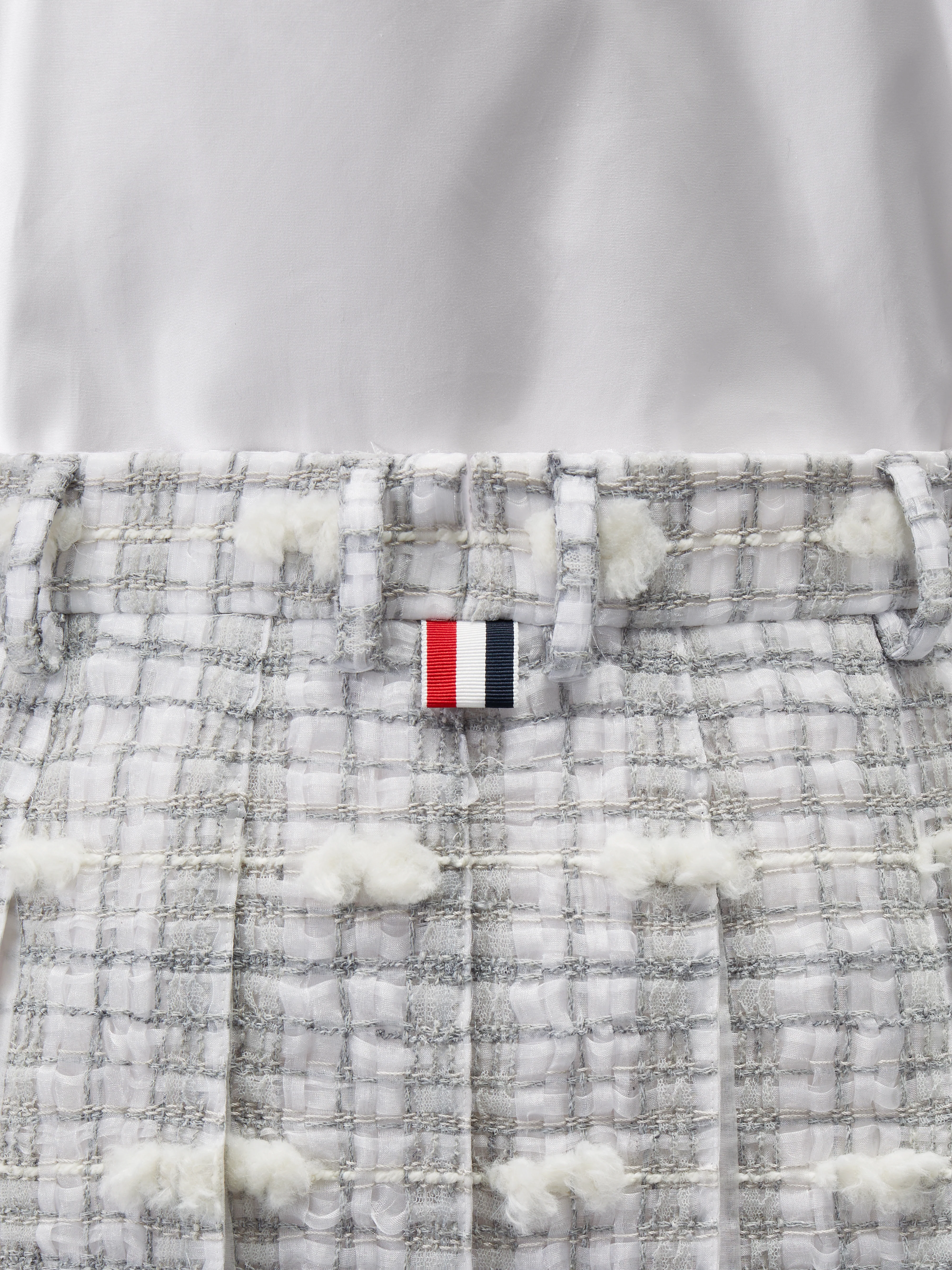 REPP STRIPE POUF TWEED LOW RISE PLEATED SKIRT - Image 5