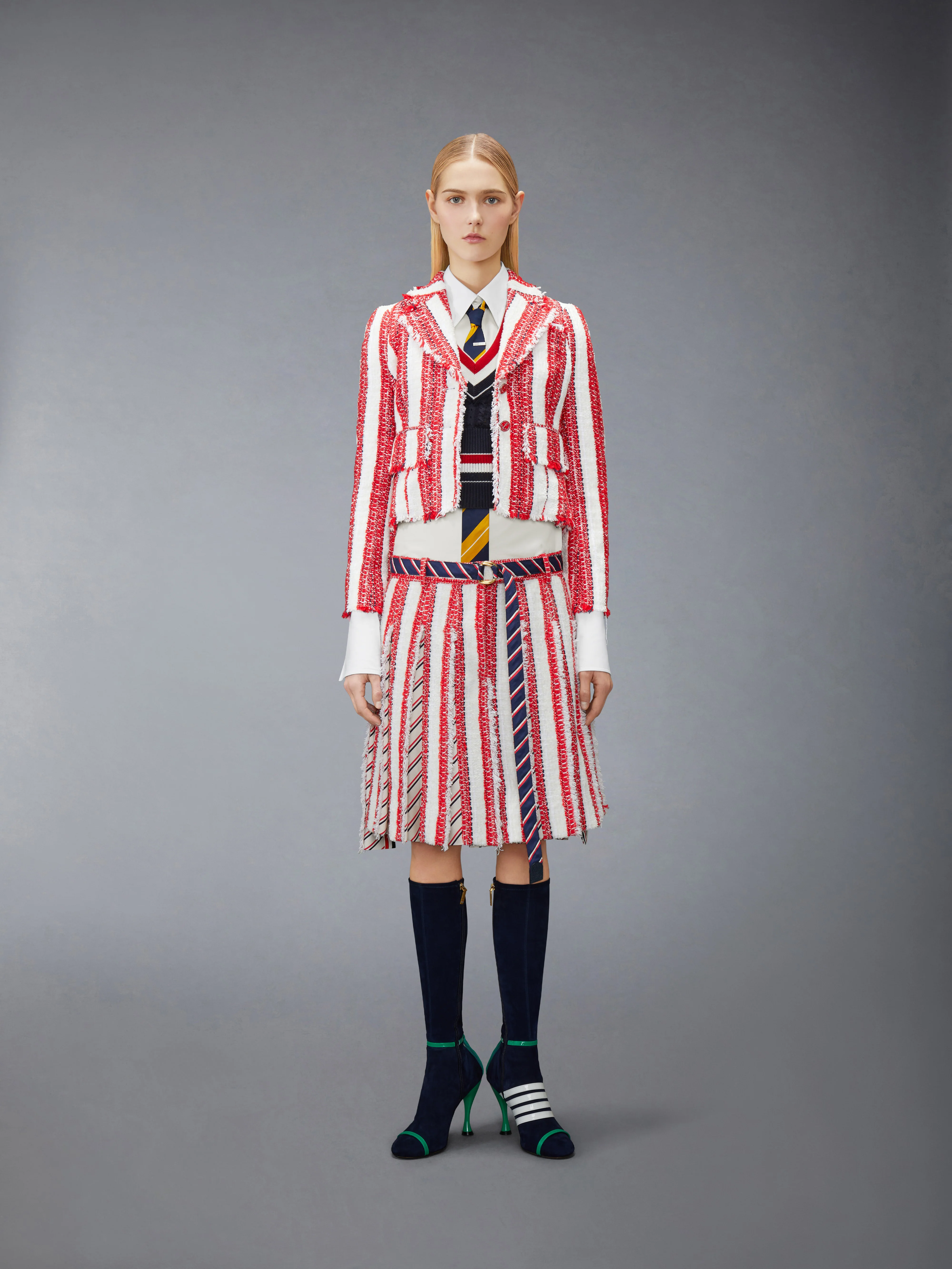 RIBBON TWEED CROPPED JACKET WITH FRAY EDGE - Image 3