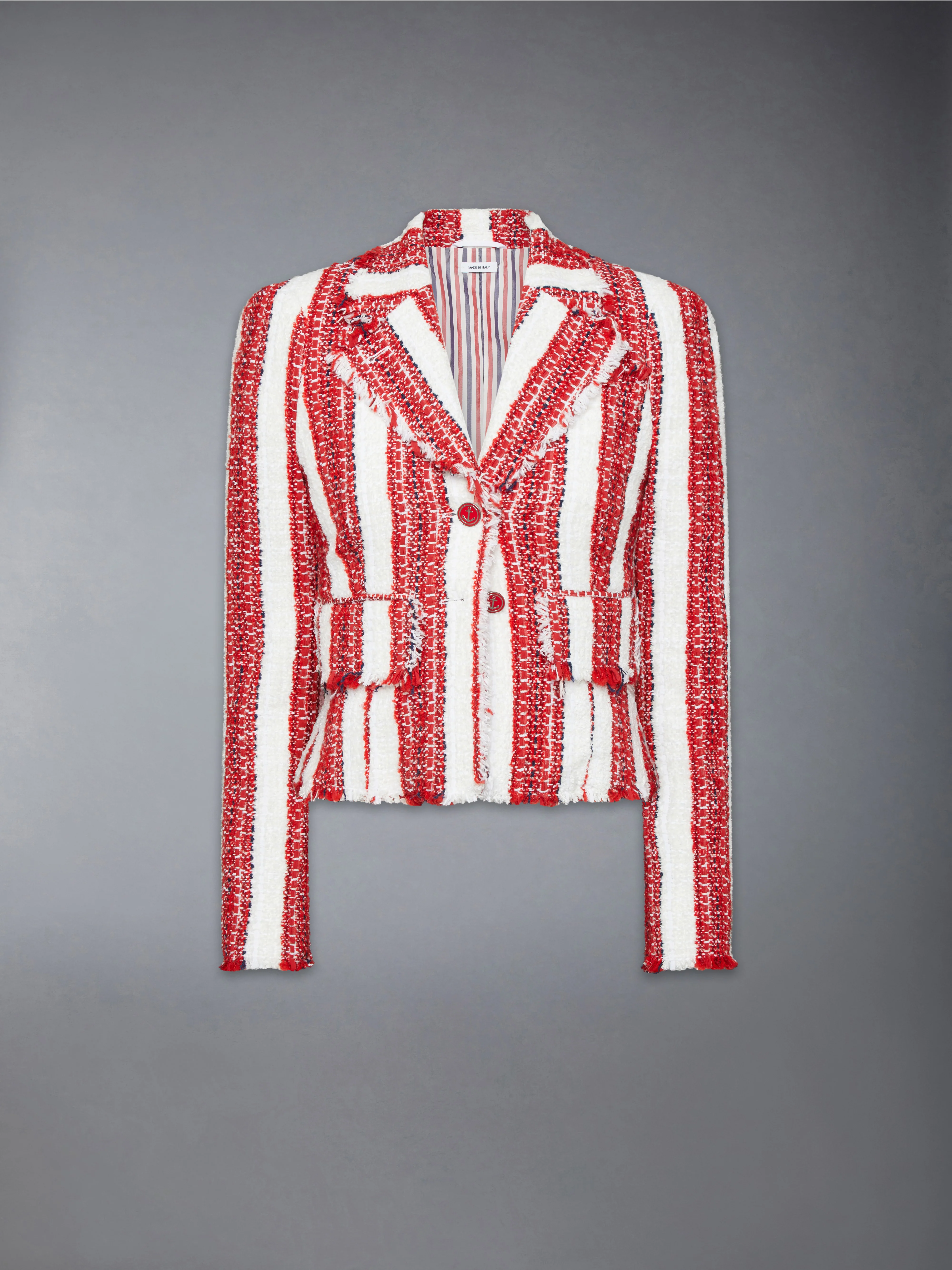 RIBBON TWEED CROPPED JACKET WITH FRAY EDGE - Image 7
