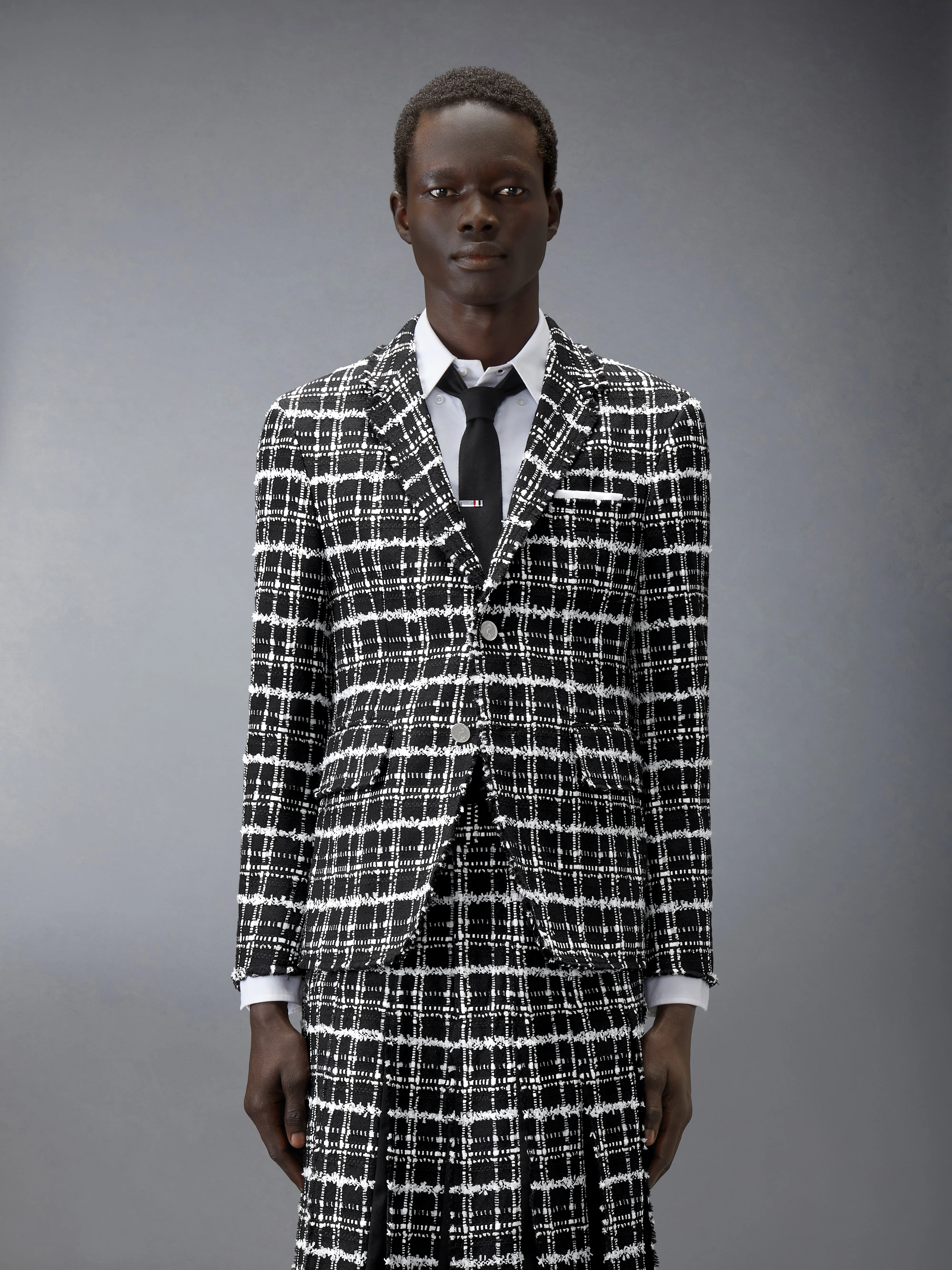 RIBBON TWEED SPORTCOAT WITH FRAY EDGE - Image 2