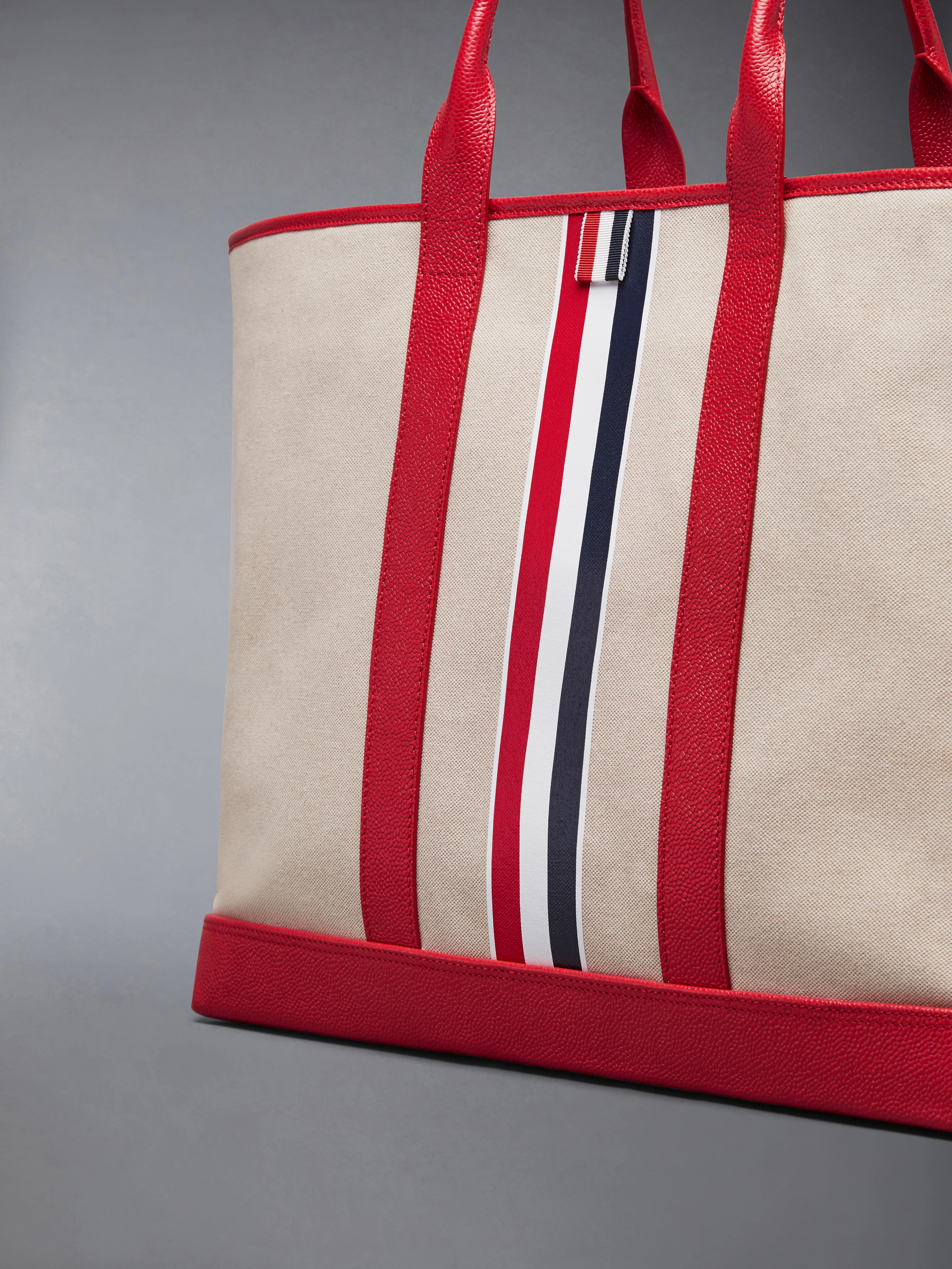 RWB STRIPE MEDIUM TOOL TOTE IN SALT AND PEPPER COTTON CANVAS - Image 6