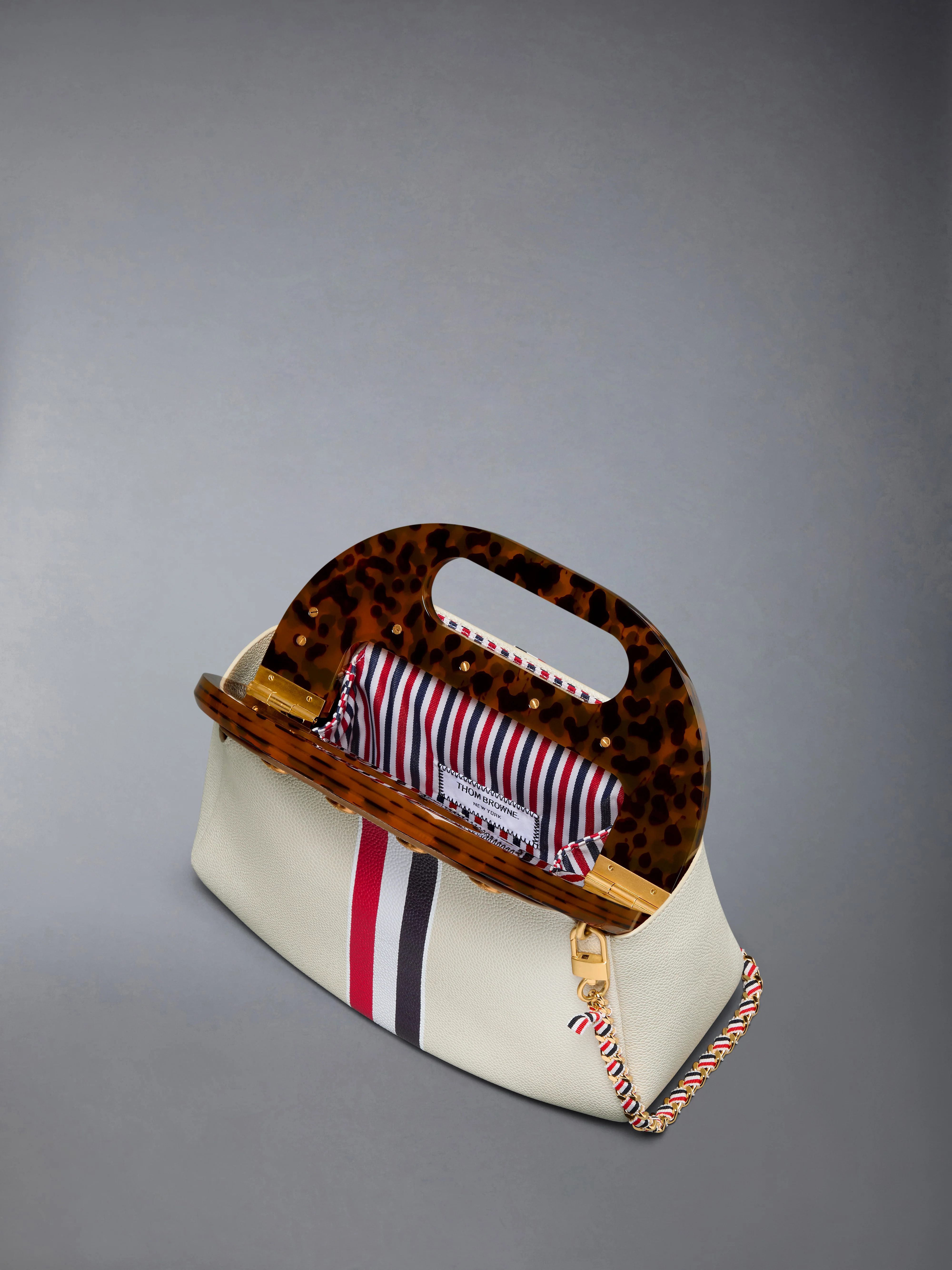 RWB STRIPE MINI TEVIOT BAG IN PEBBLE GRAIN LEATHER - Image 4