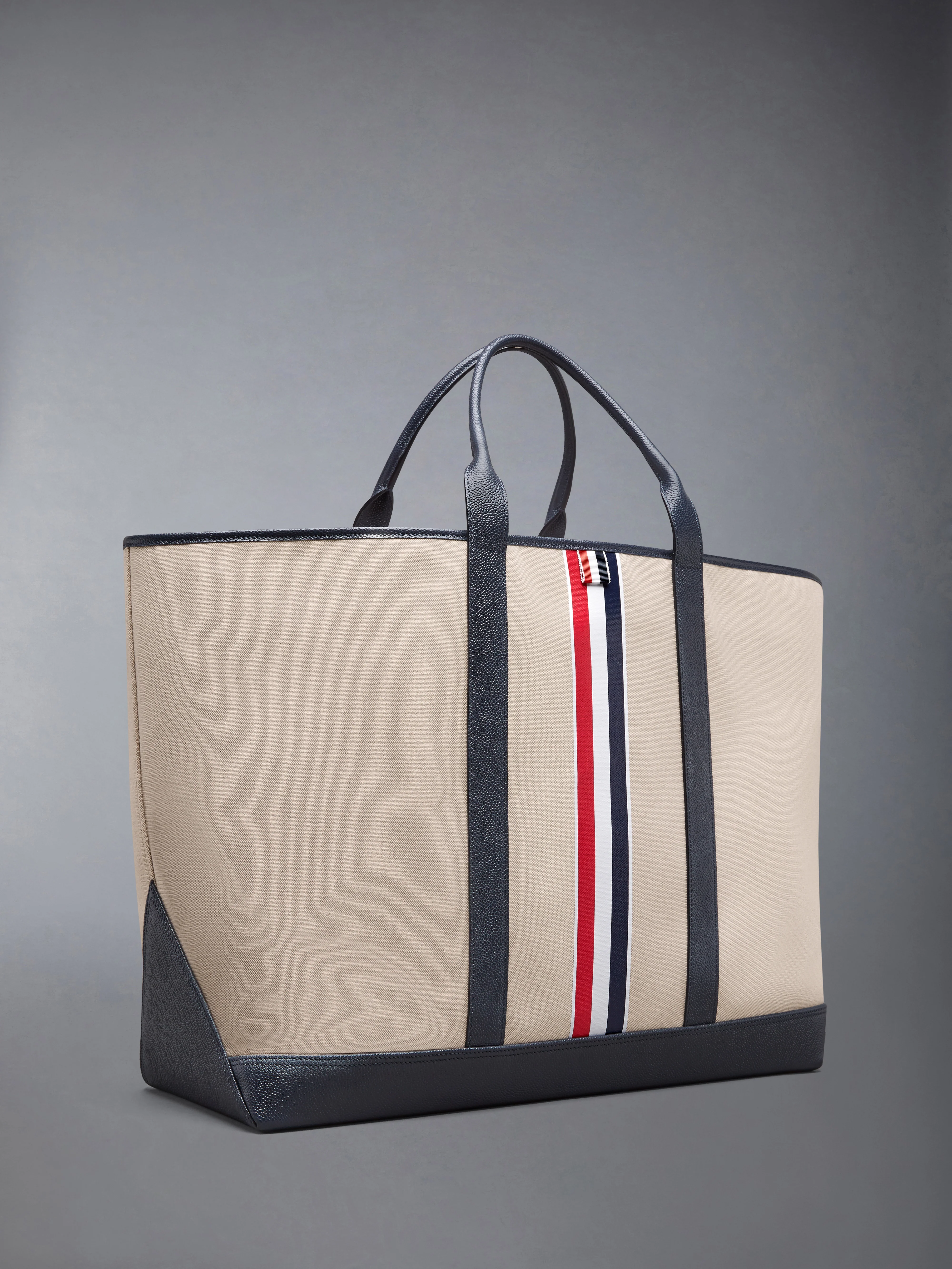 RWB STRIPE OVERSIZED TOOL TOTE IN SALT AND PEPPER COTTON CANVAS - Image 2