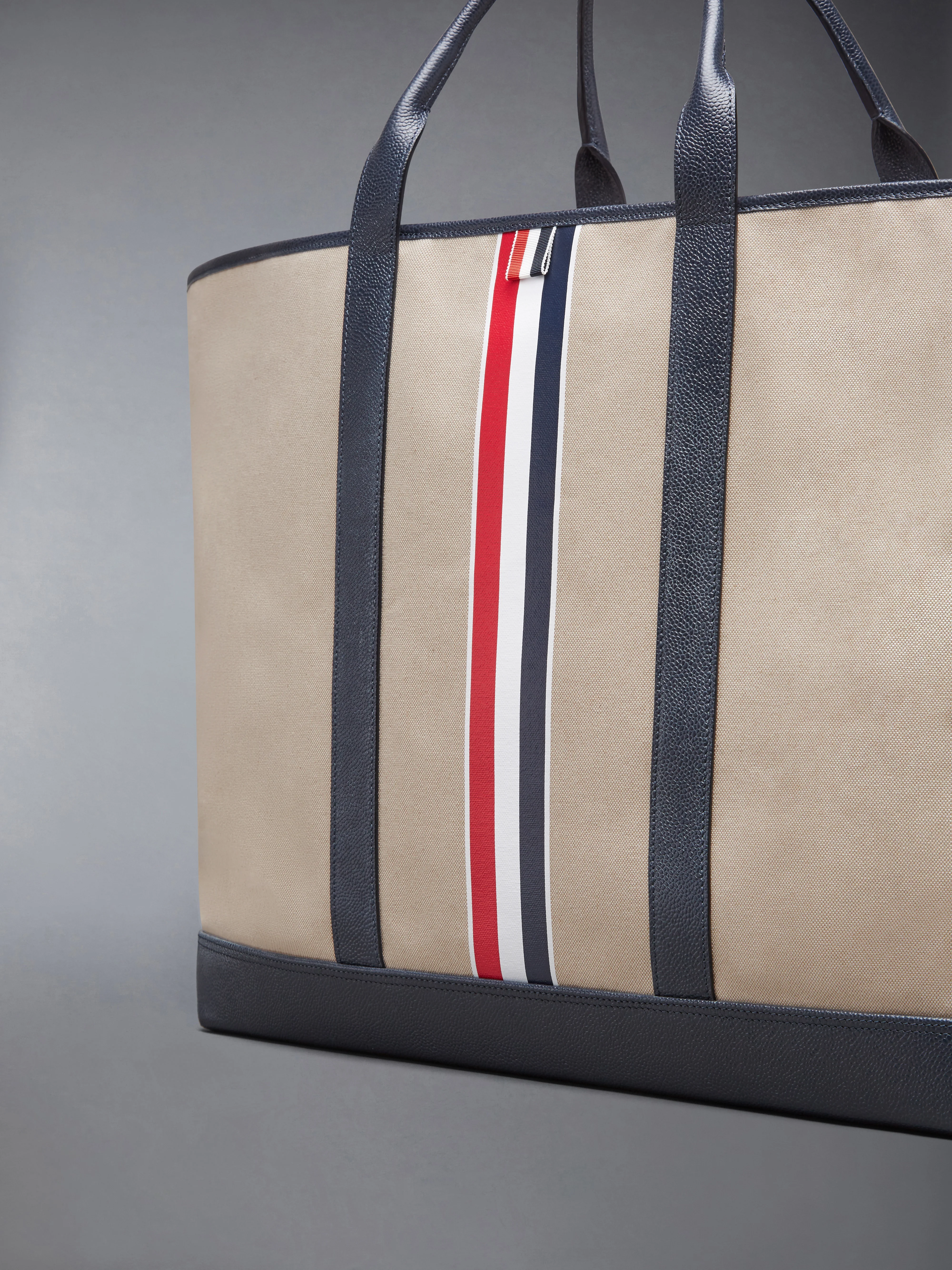 RWB STRIPE OVERSIZED TOOL TOTE IN SALT AND PEPPER COTTON CANVAS - Image 6