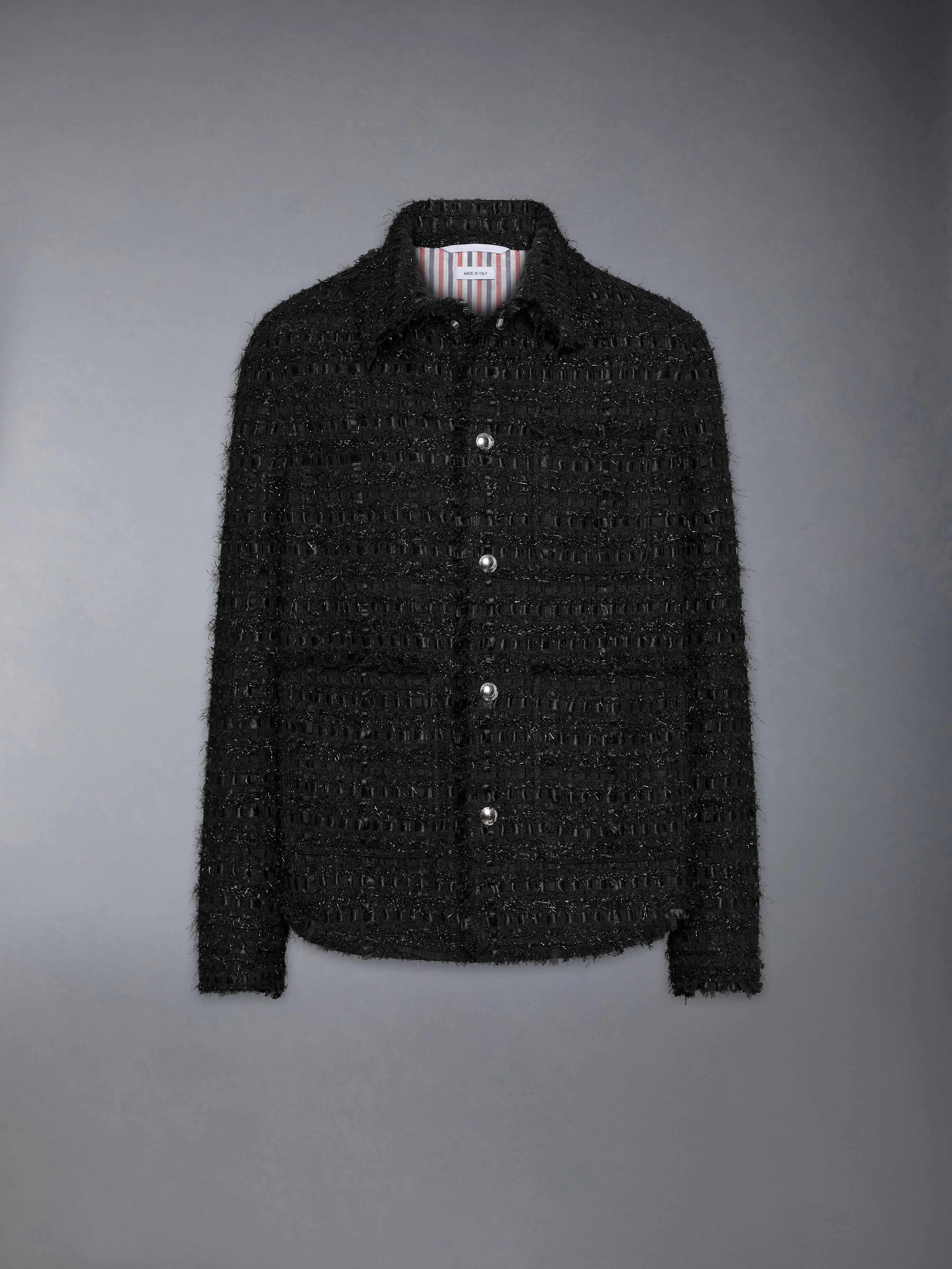 SATIN RIBBON TWEED FRAY EDGE UTILITY JACKET - Image 6