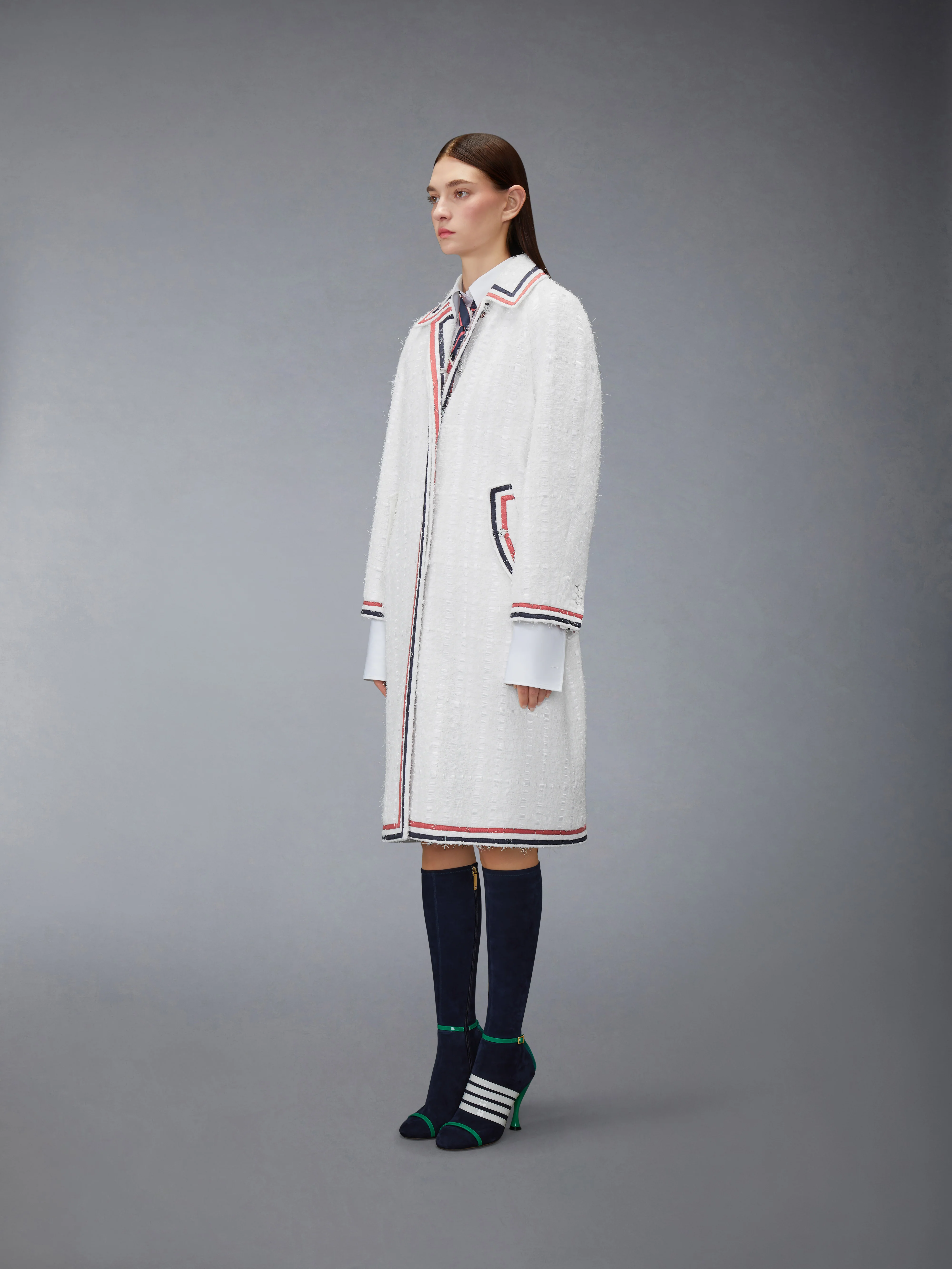 SATIN RIBBON TWEED RAGLAN COAT - Image 2